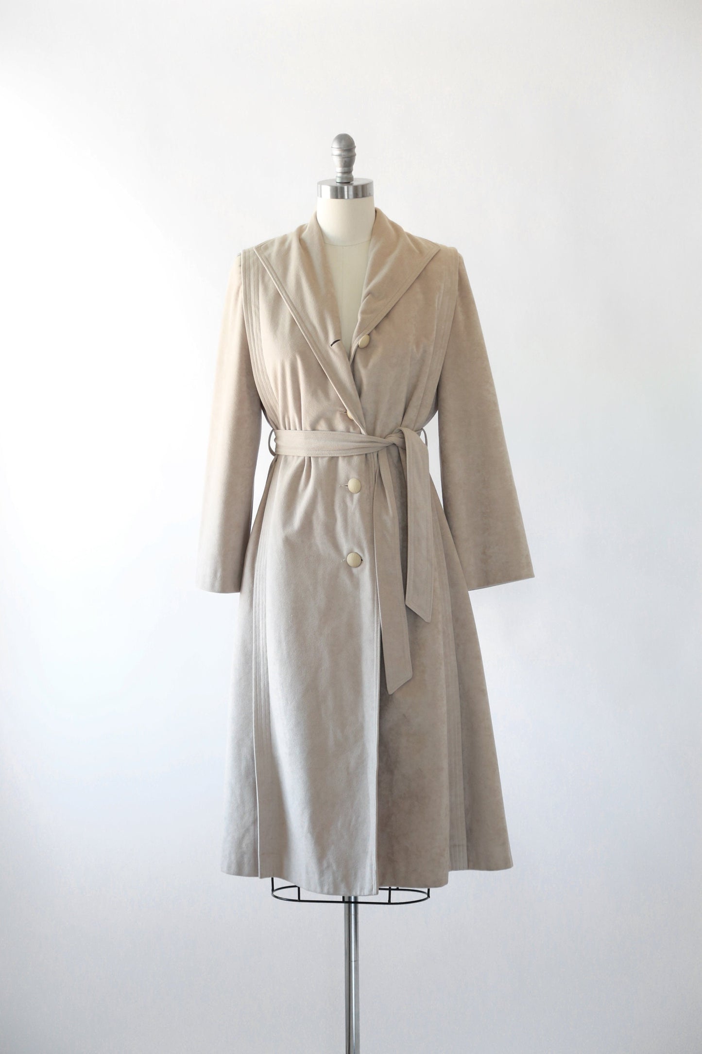 Skin Gear II coat | Vintage 70s Non leather suede trench coat