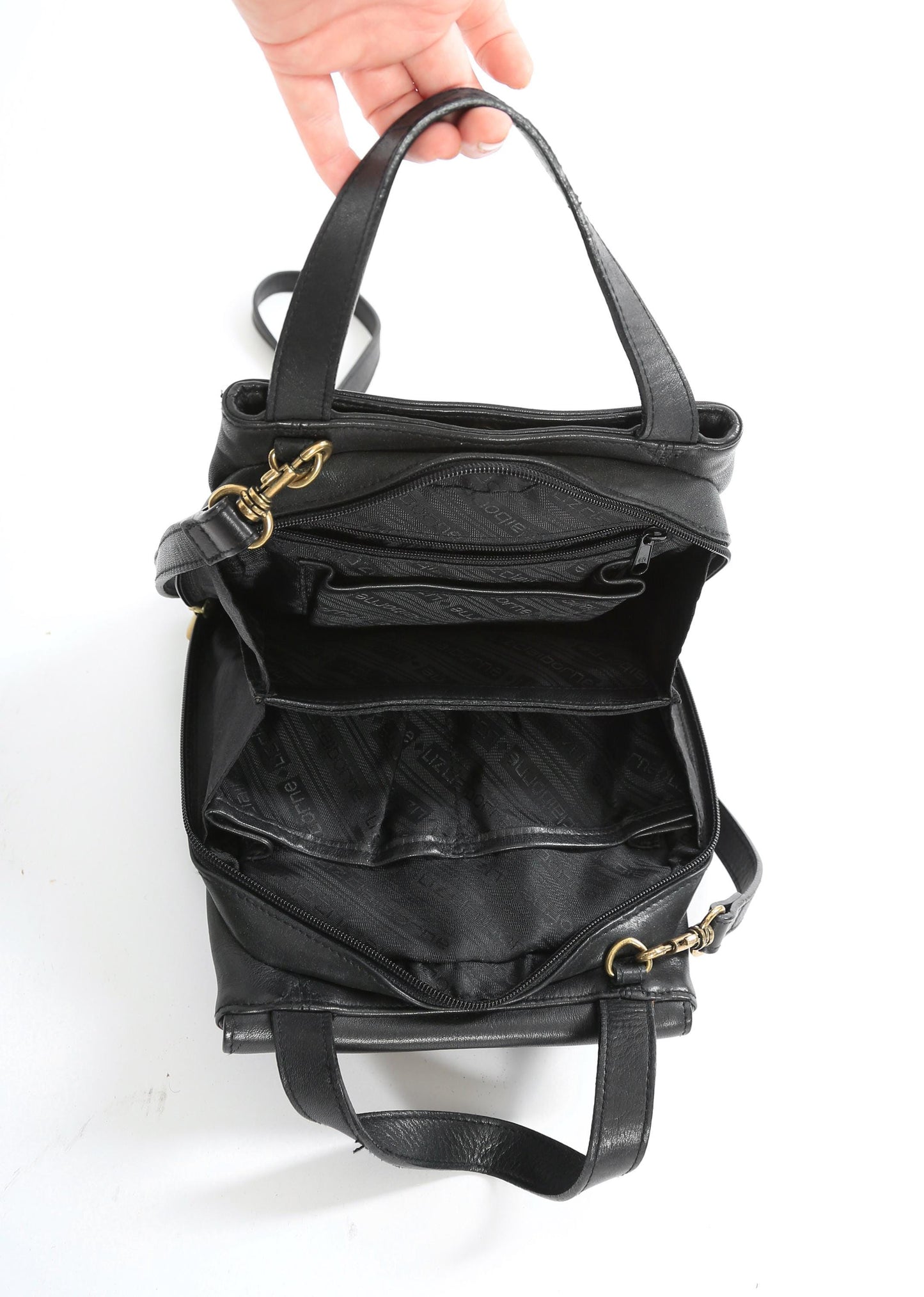 Vintage 90s Liz Claiborne Black leather purse crossbody