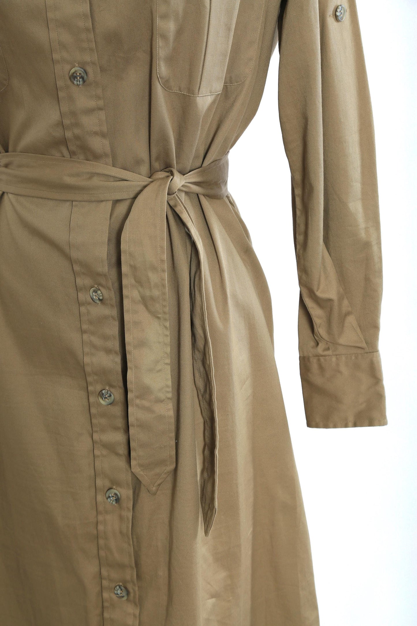70s Cable Car Robert Kirk khaki cotton shirt dress