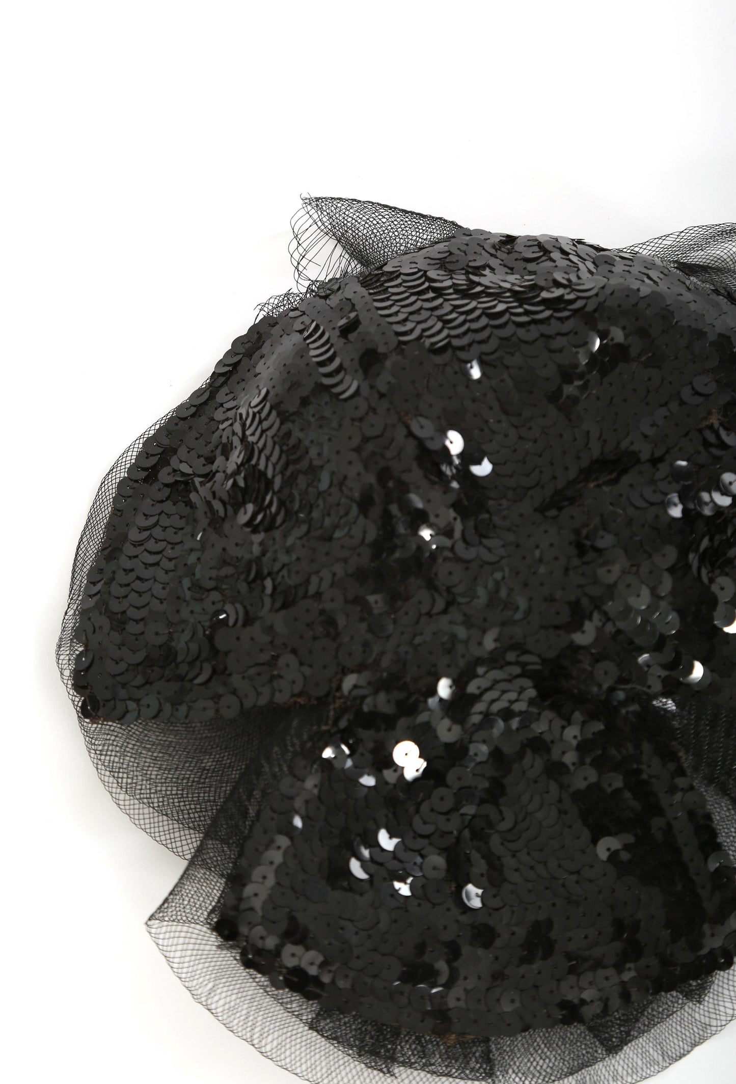 20s Sequin hat | Vintage 1920s black sequin flapper Hat