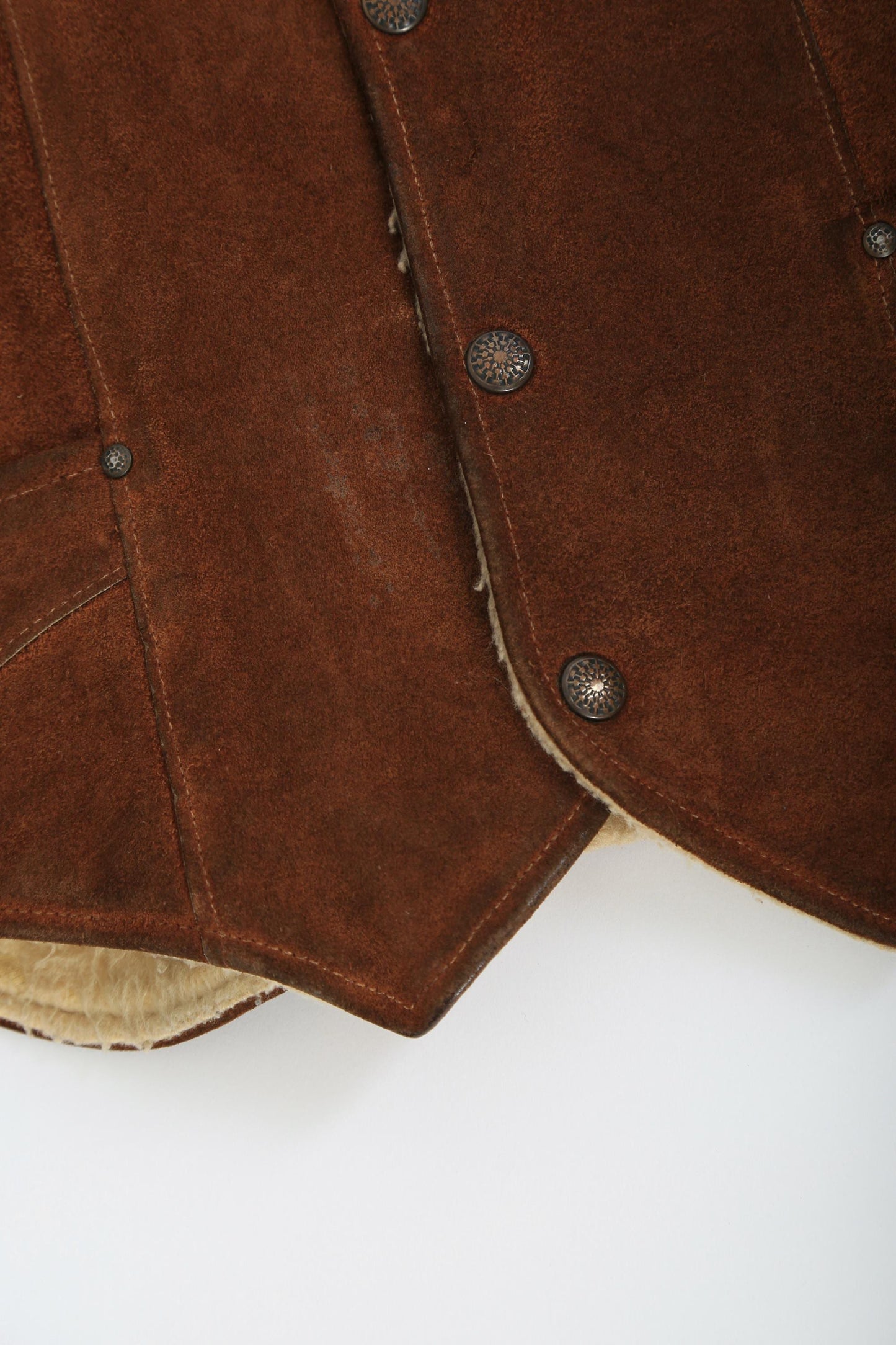 Vintage 70s Ranchwear Sportswear NFL linebacker brown suede leather vest