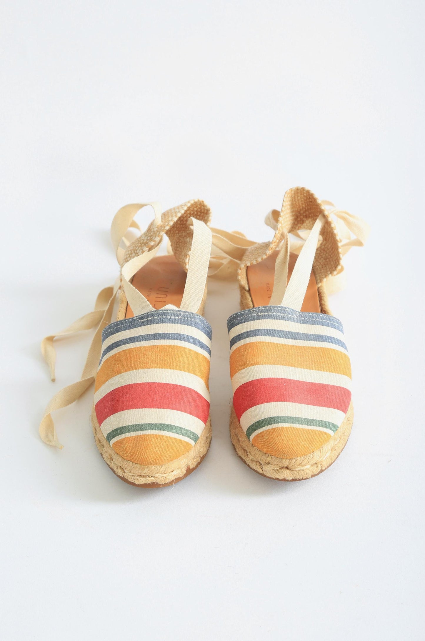 Vintage striped Spanish Espriella lace up shoes Sz 7 1/2