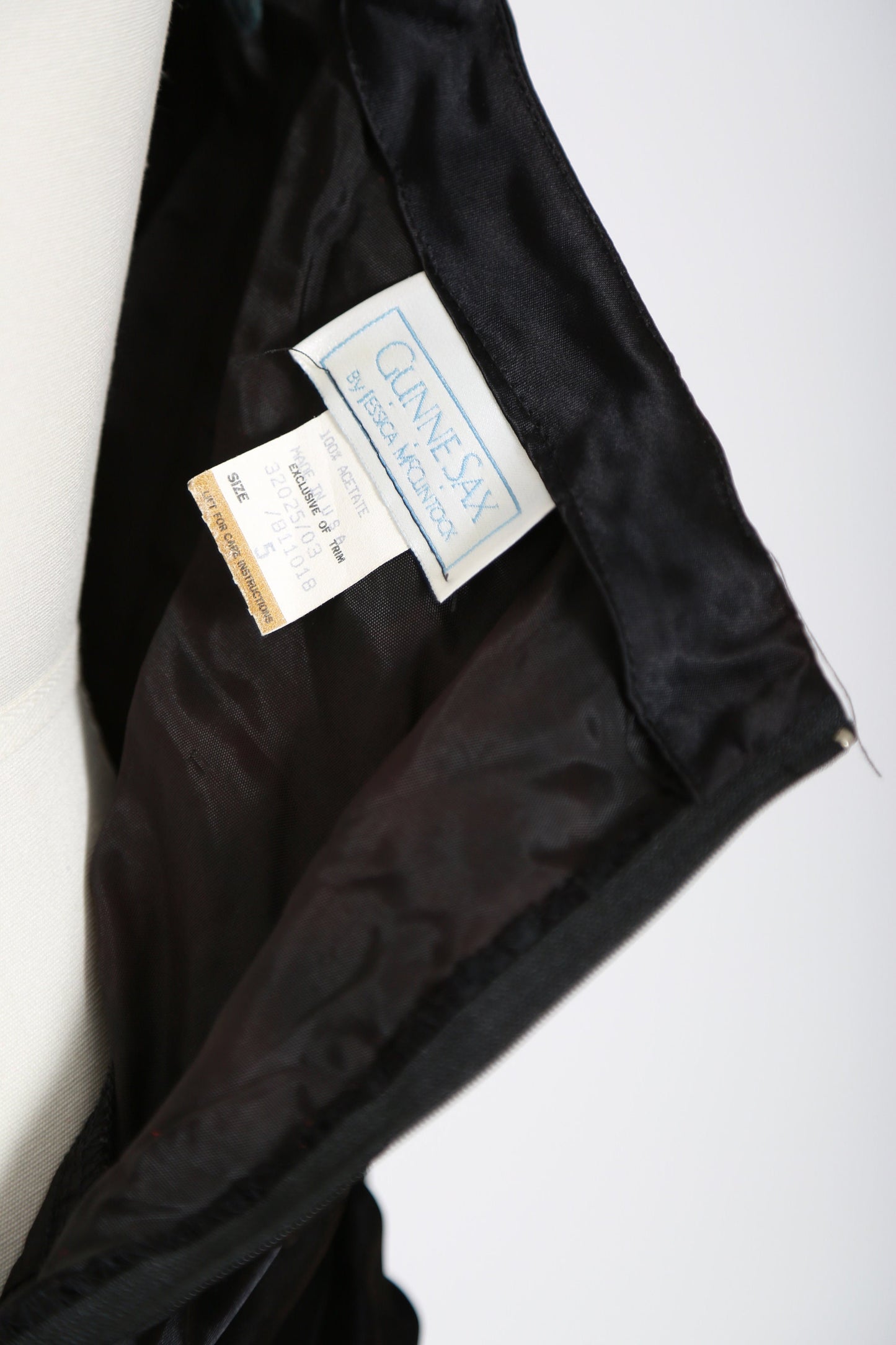 Gunne Sax dress | Vintage 80s Victorian style Gunne Sax black satin dress XS