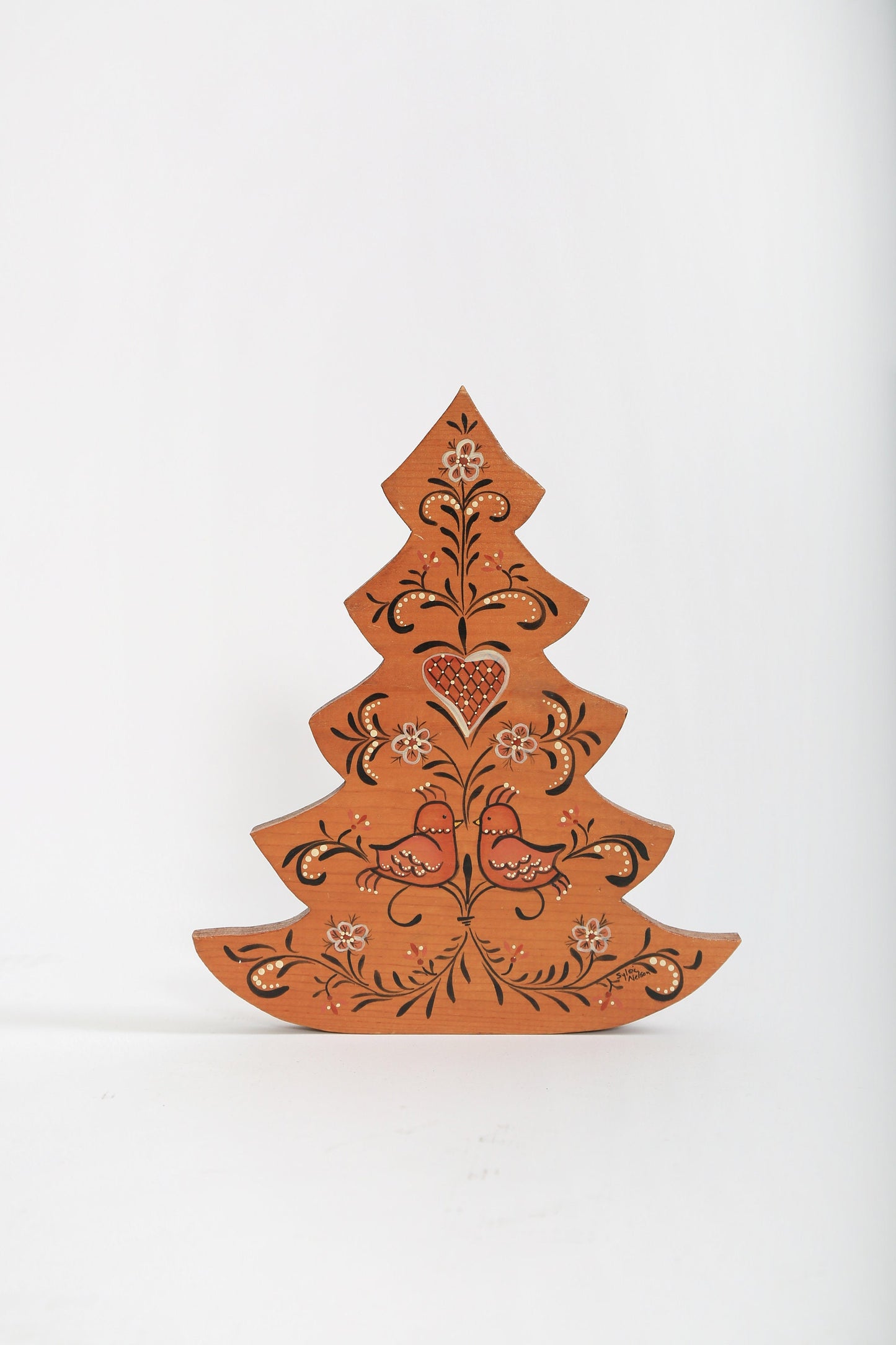 Vintage hand painted Holland wood Christmas tree