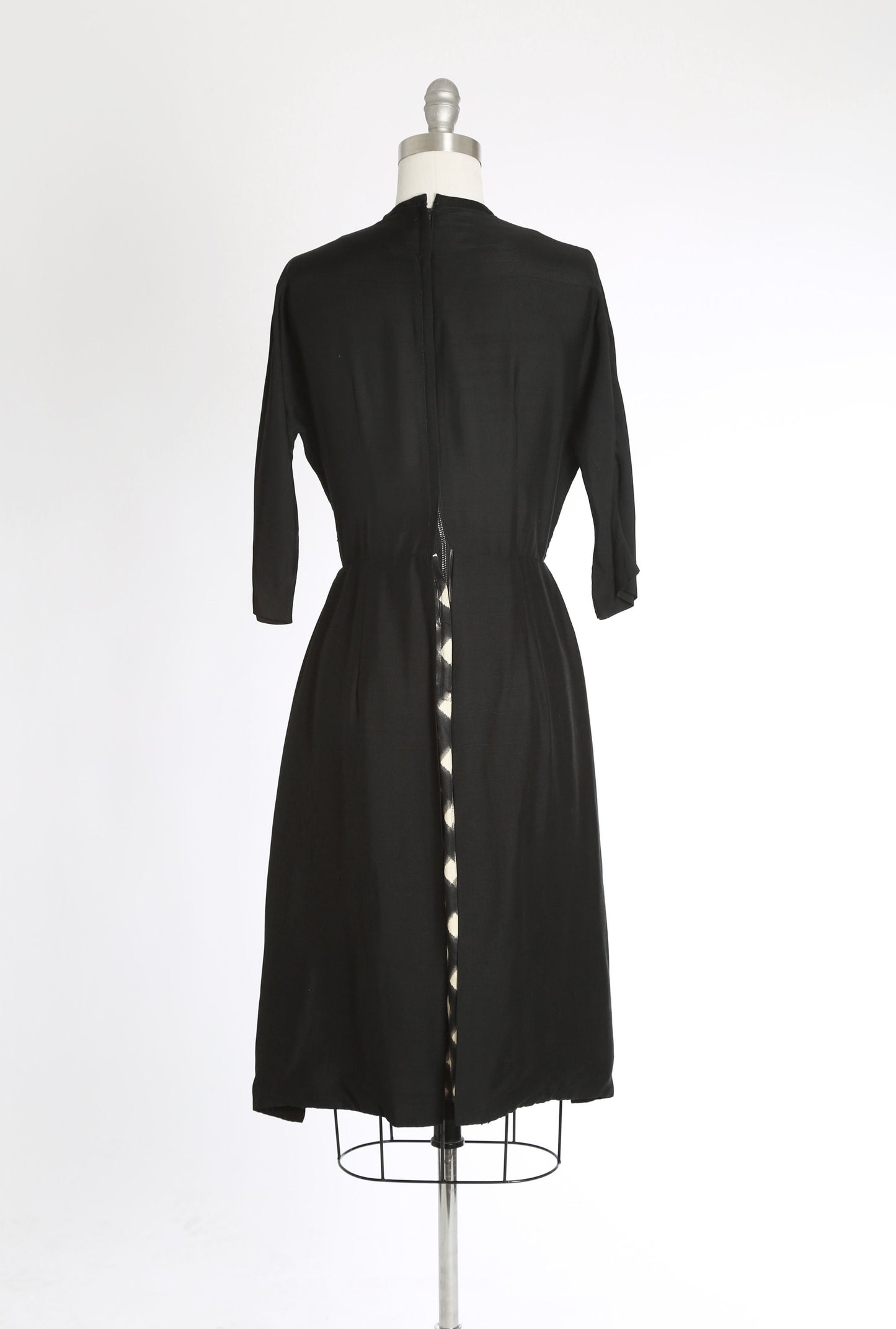 40s Checker dress | Vintage 1940s black + white dress