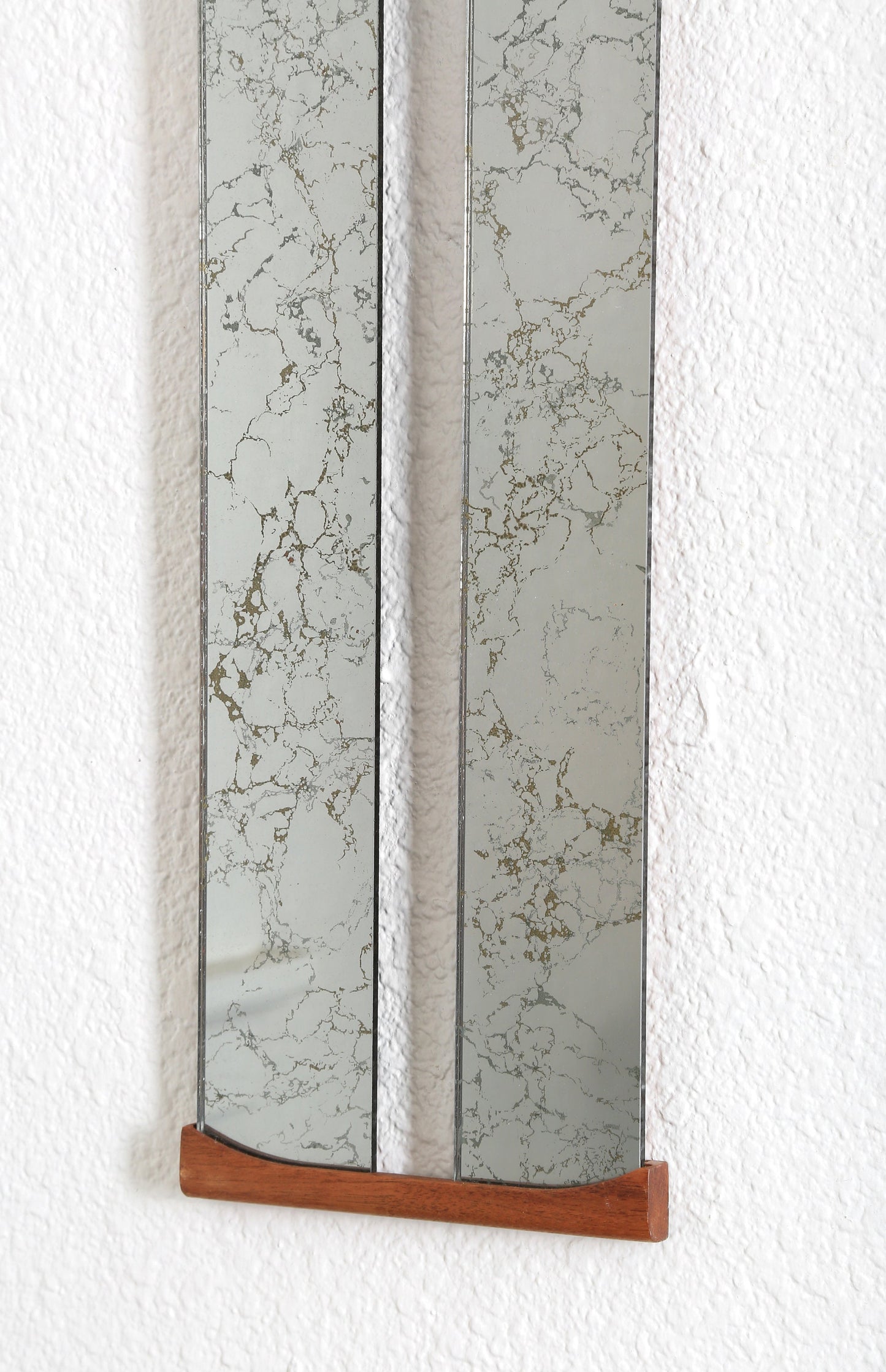 Vintage Mid Century Modern teak wood rectangle mirror