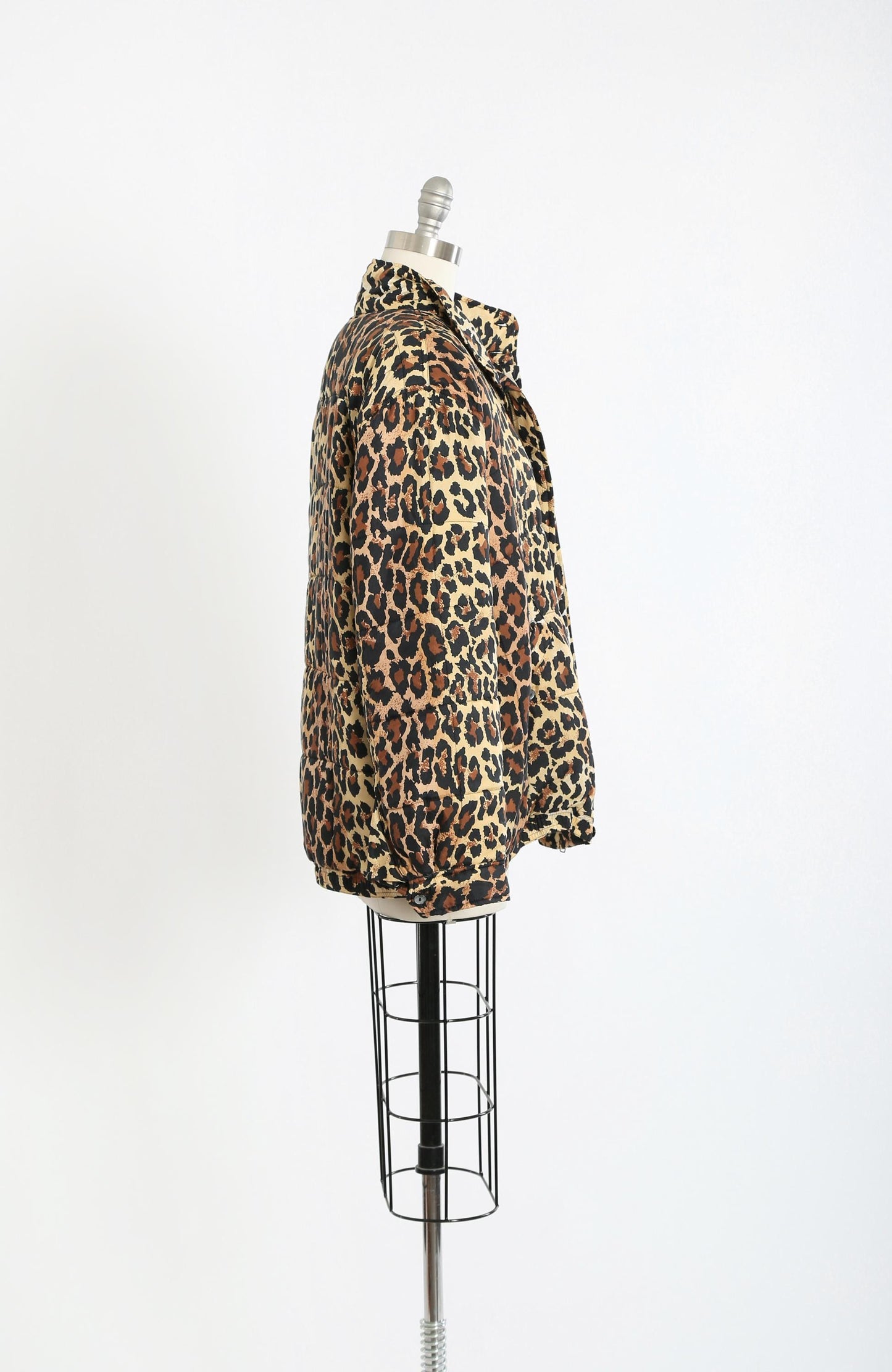 90s oversized leopard print jacket | Vintage 1990s Deadstock leopard print silk jacket