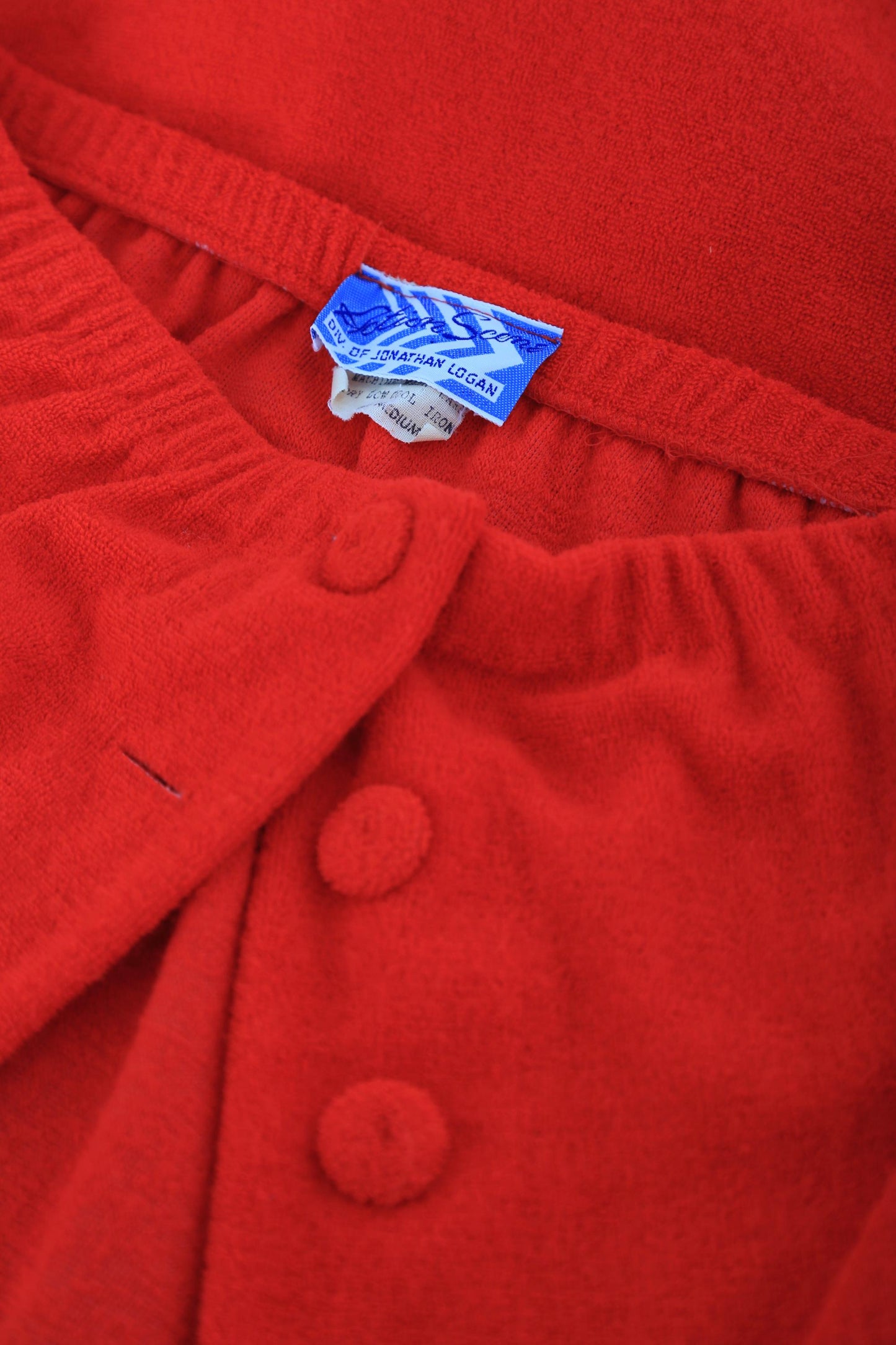 Red terry cloth dress | Vintage 70s Jonathan Logan tube top maxi dress