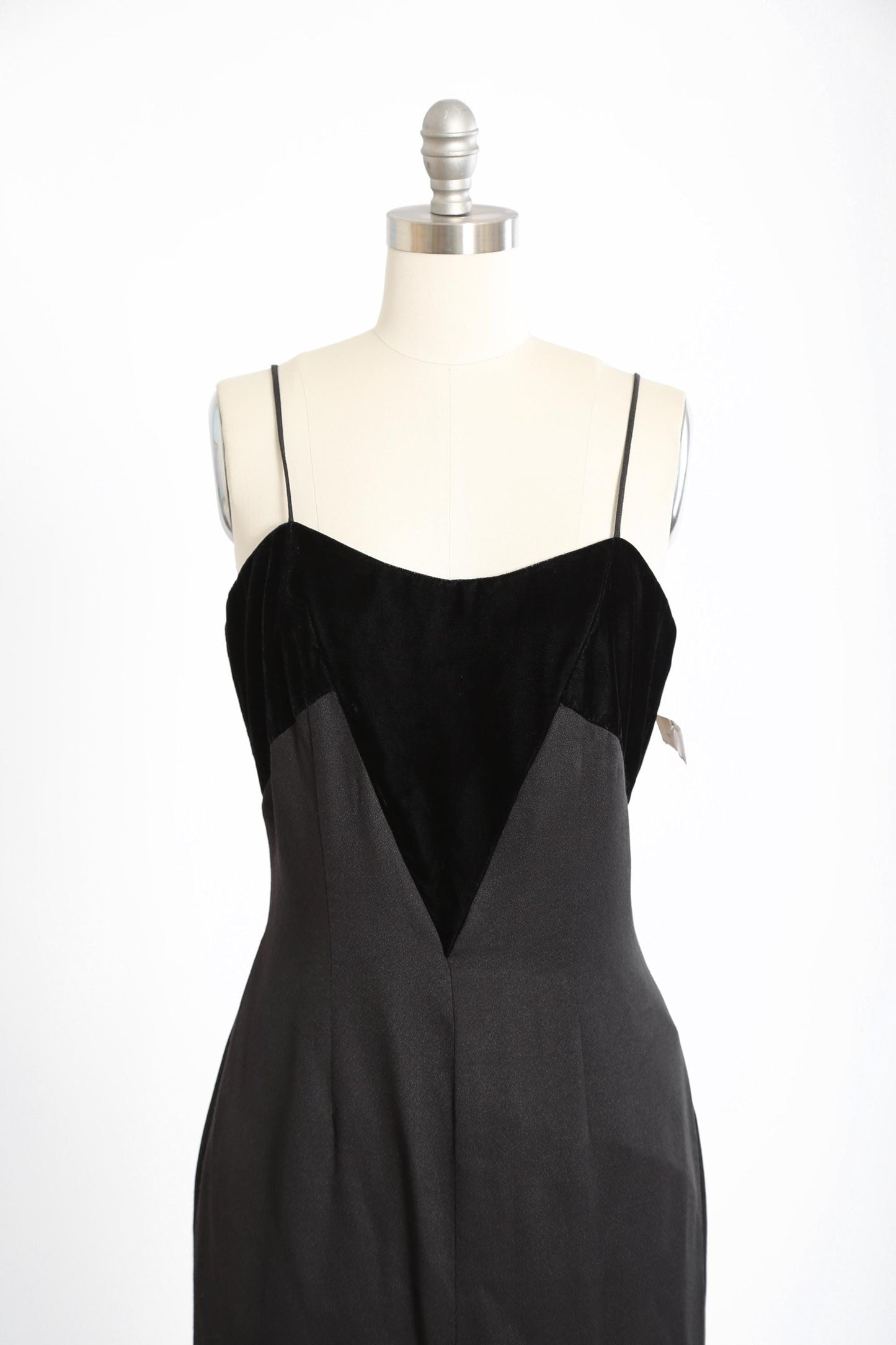Vintage 90s black velvet deadstock gown
