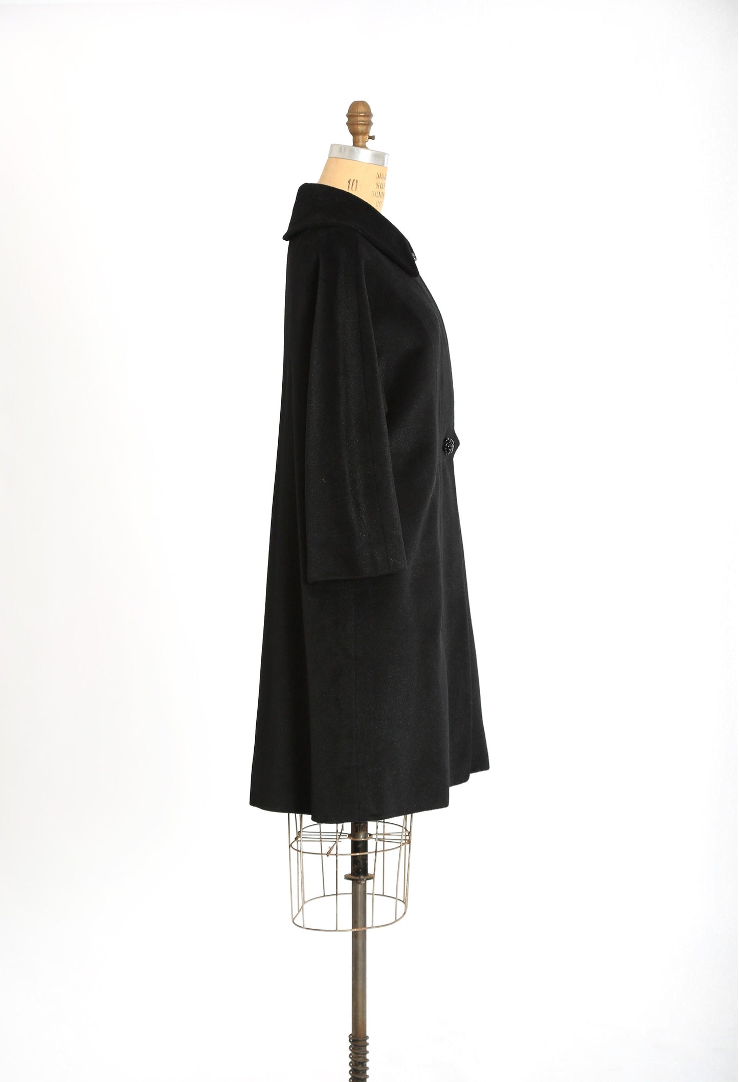 Vintage 50s black mohair wool coat