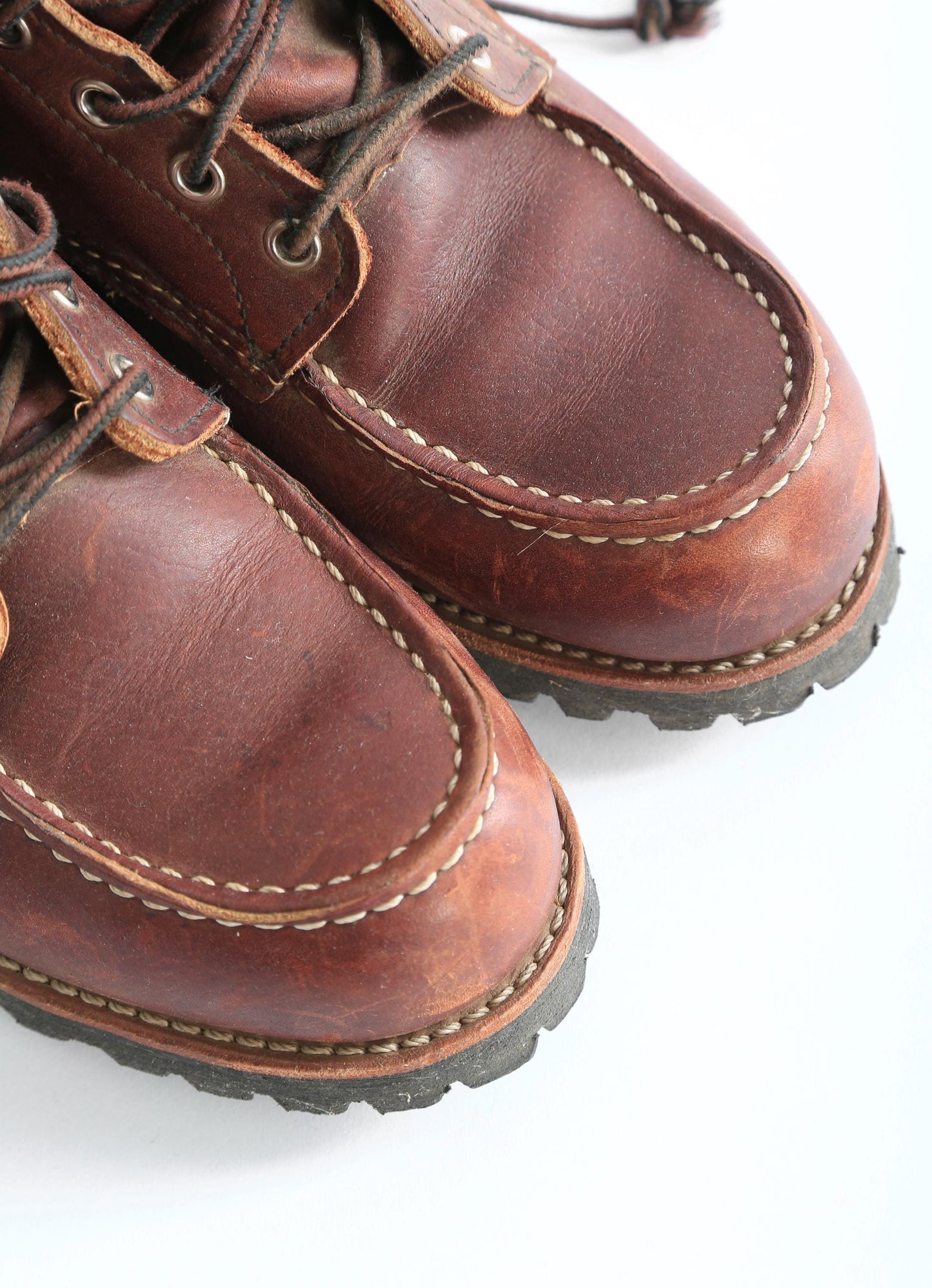 Vintage Red Wings 8146 Roughneck 6-Inch brown Leather Heritage Boots Made in USA Men's work boots Sz. 9
