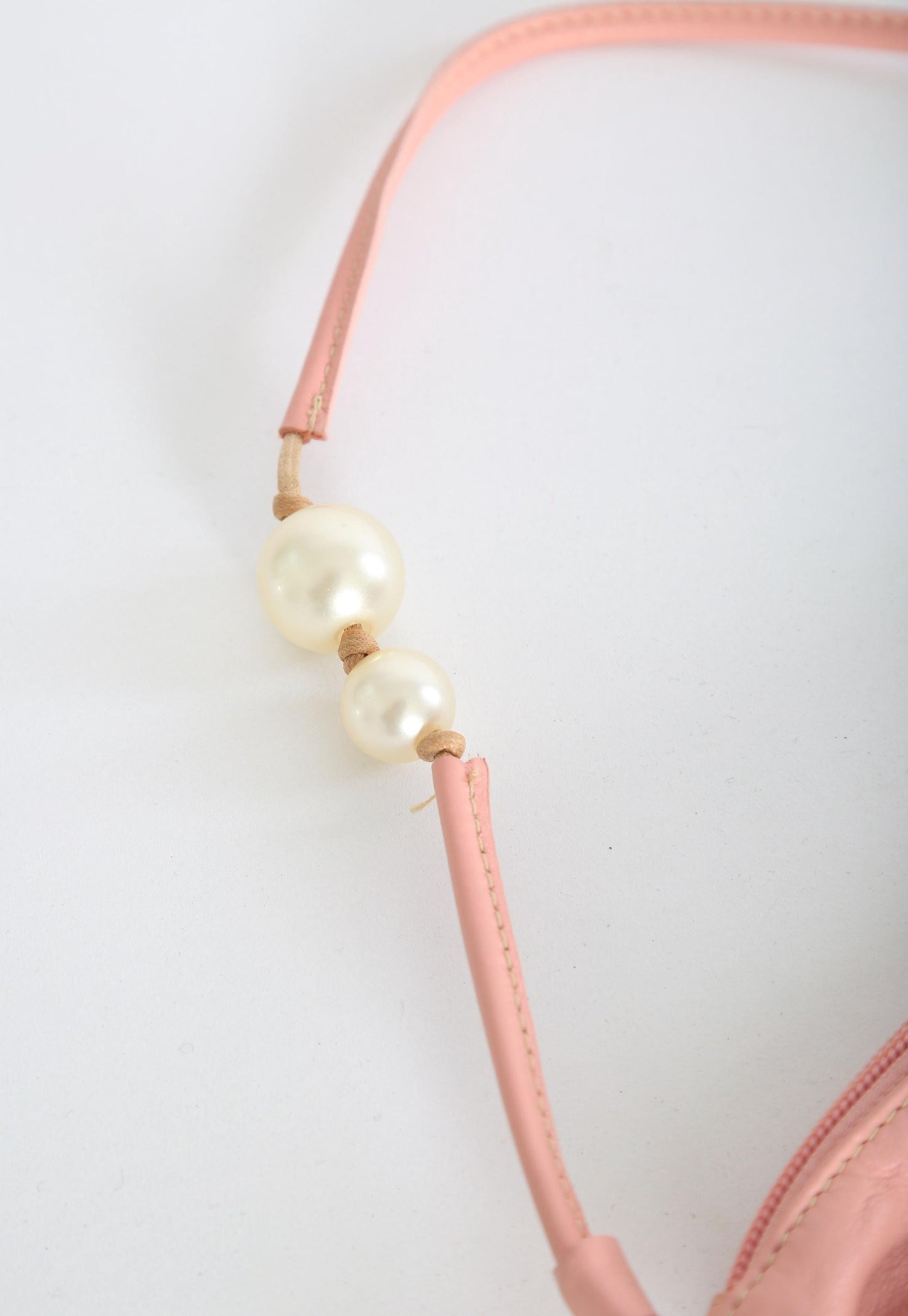 Vintage FURLA Y2K pink leather bead pearl Purse
