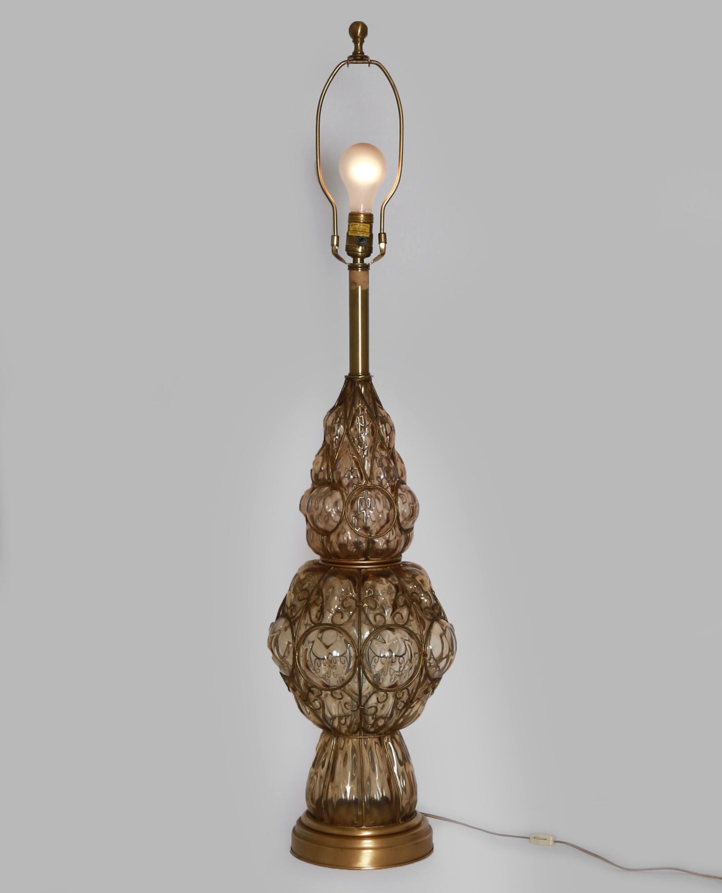 Vintage Mid Century modern Murano glass caged lamp