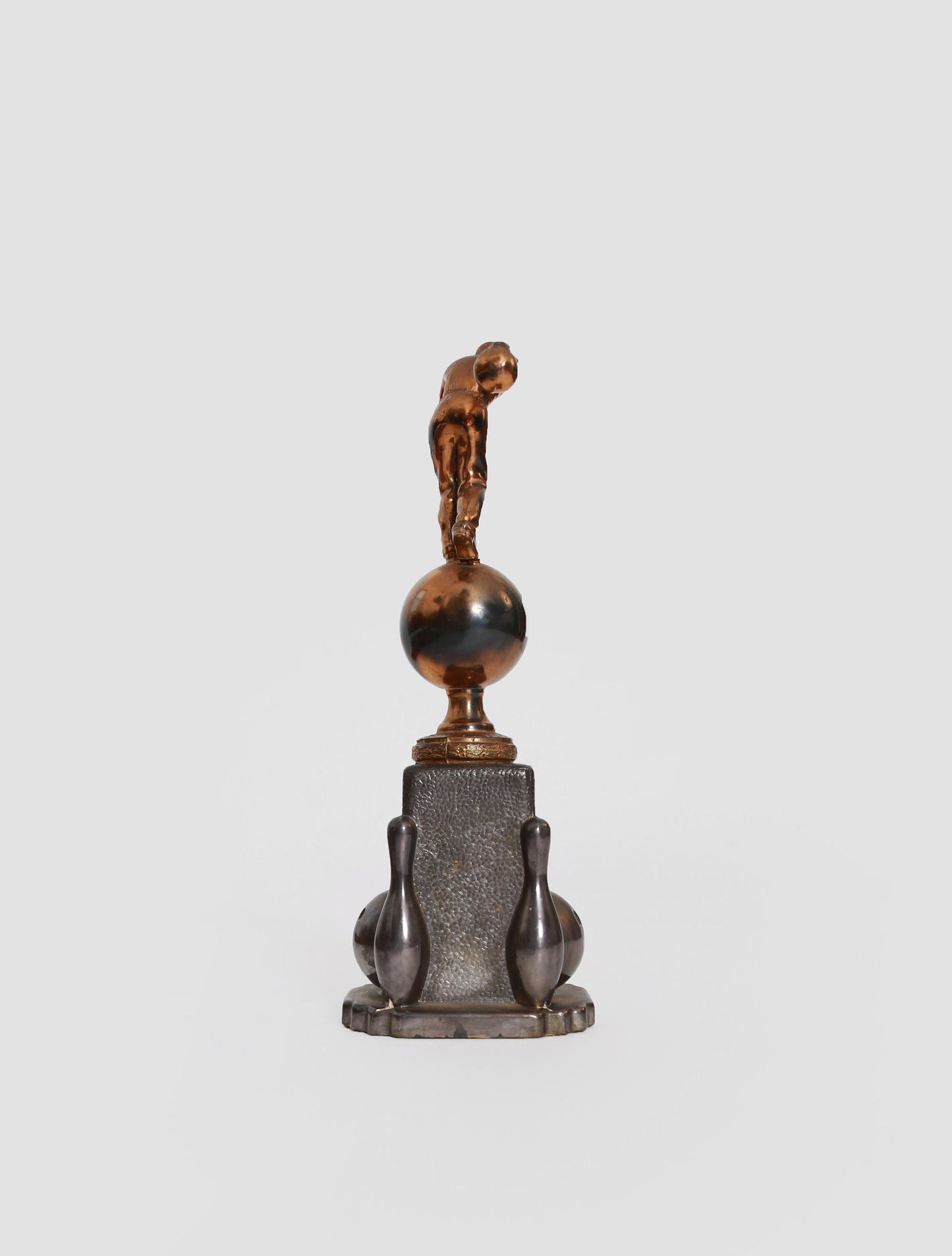 Vintage 1950s bronze bowling trophy