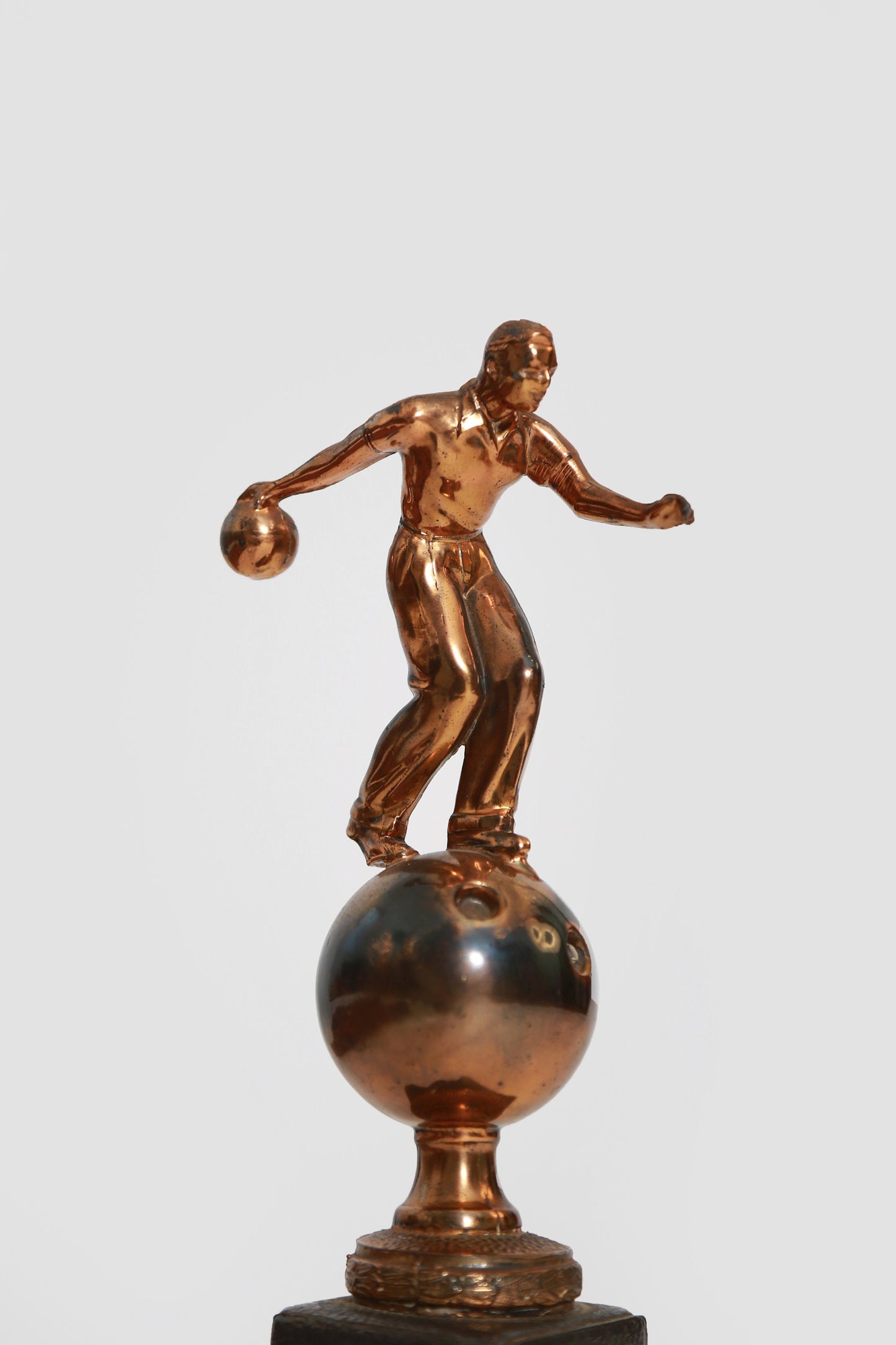 Vintage 1950s bronze bowling trophy