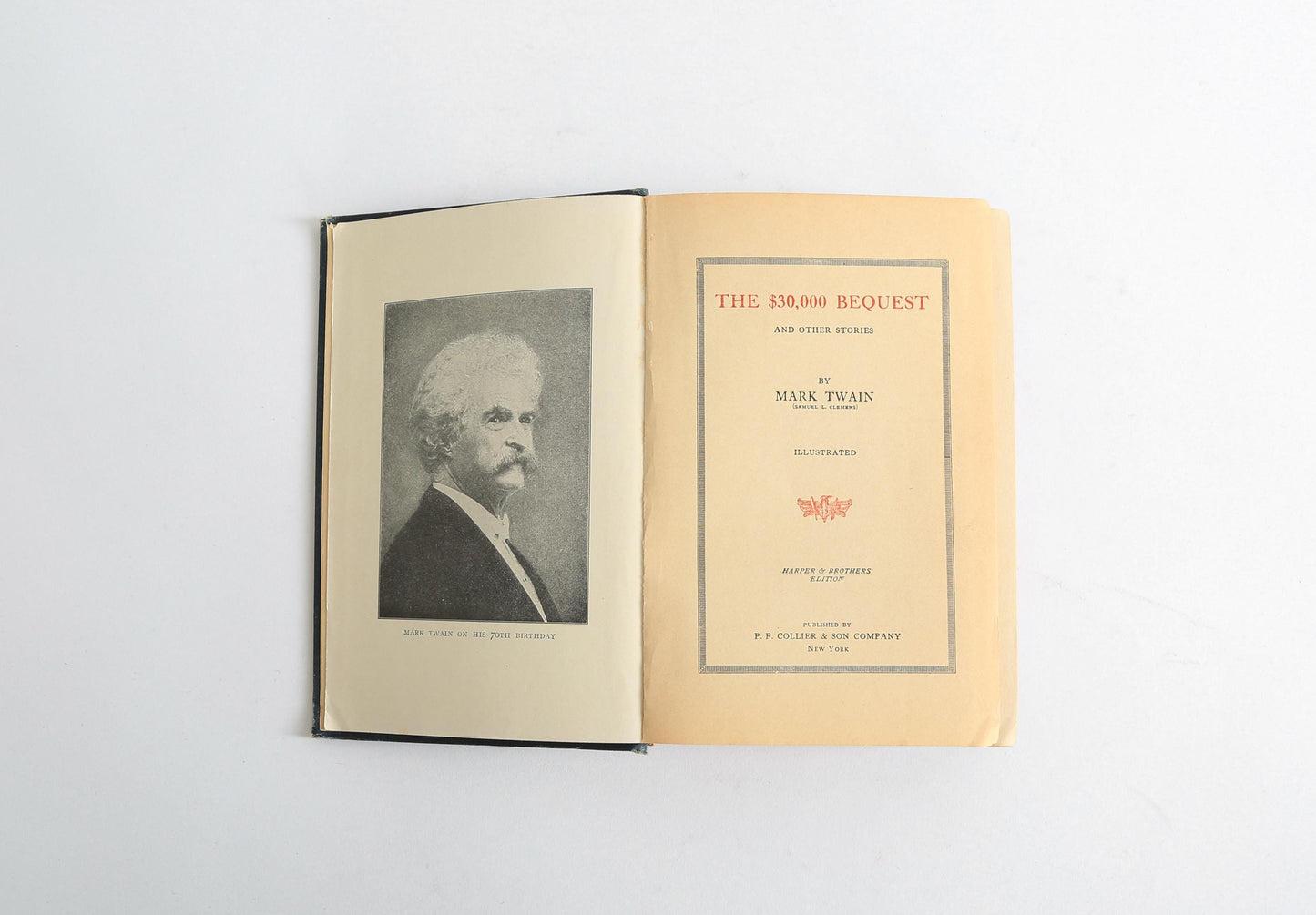 Antique 1917 Mark Twain The 30,000 Bequest book