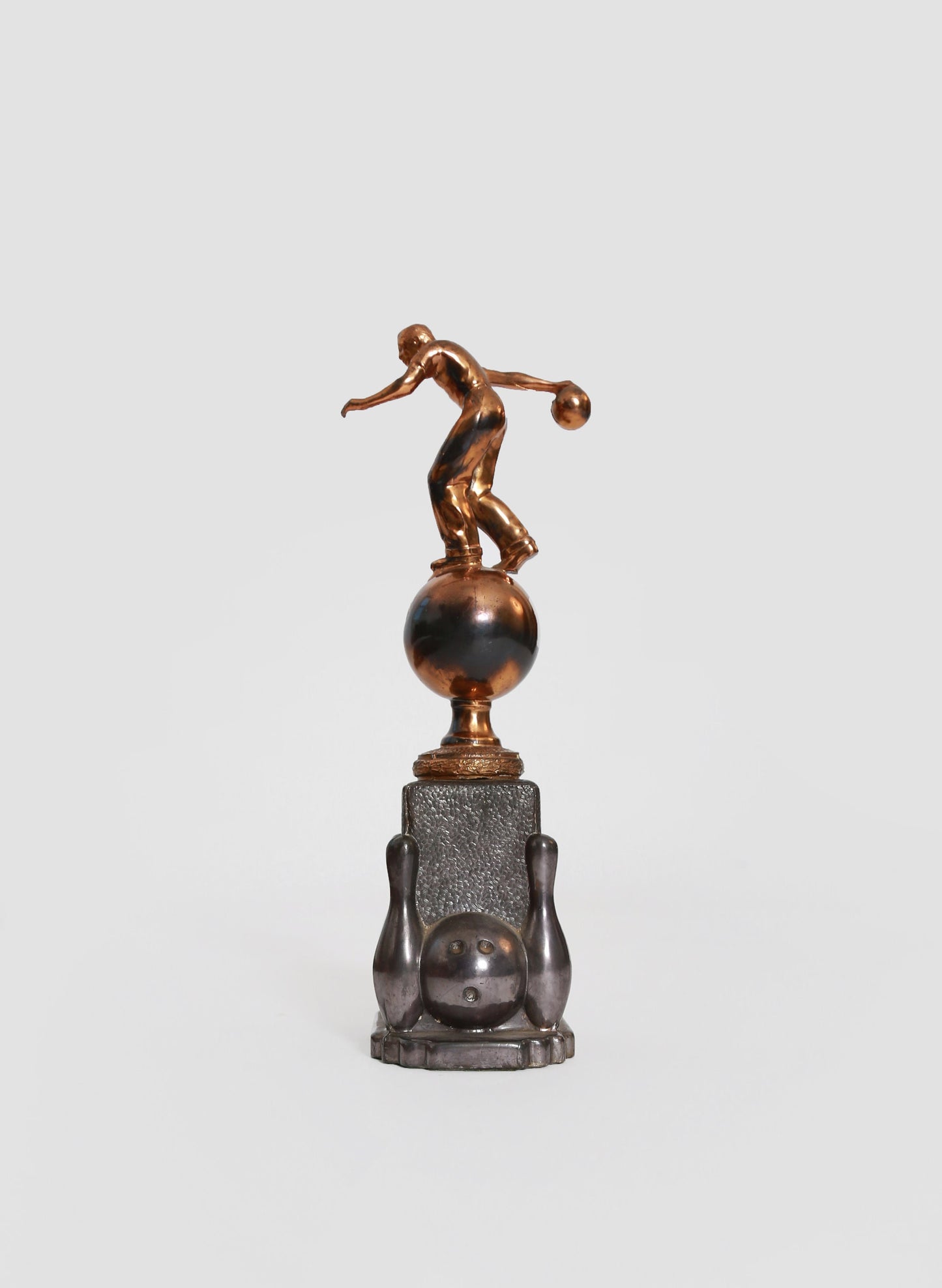 Vintage 1950s bronze bowling trophy