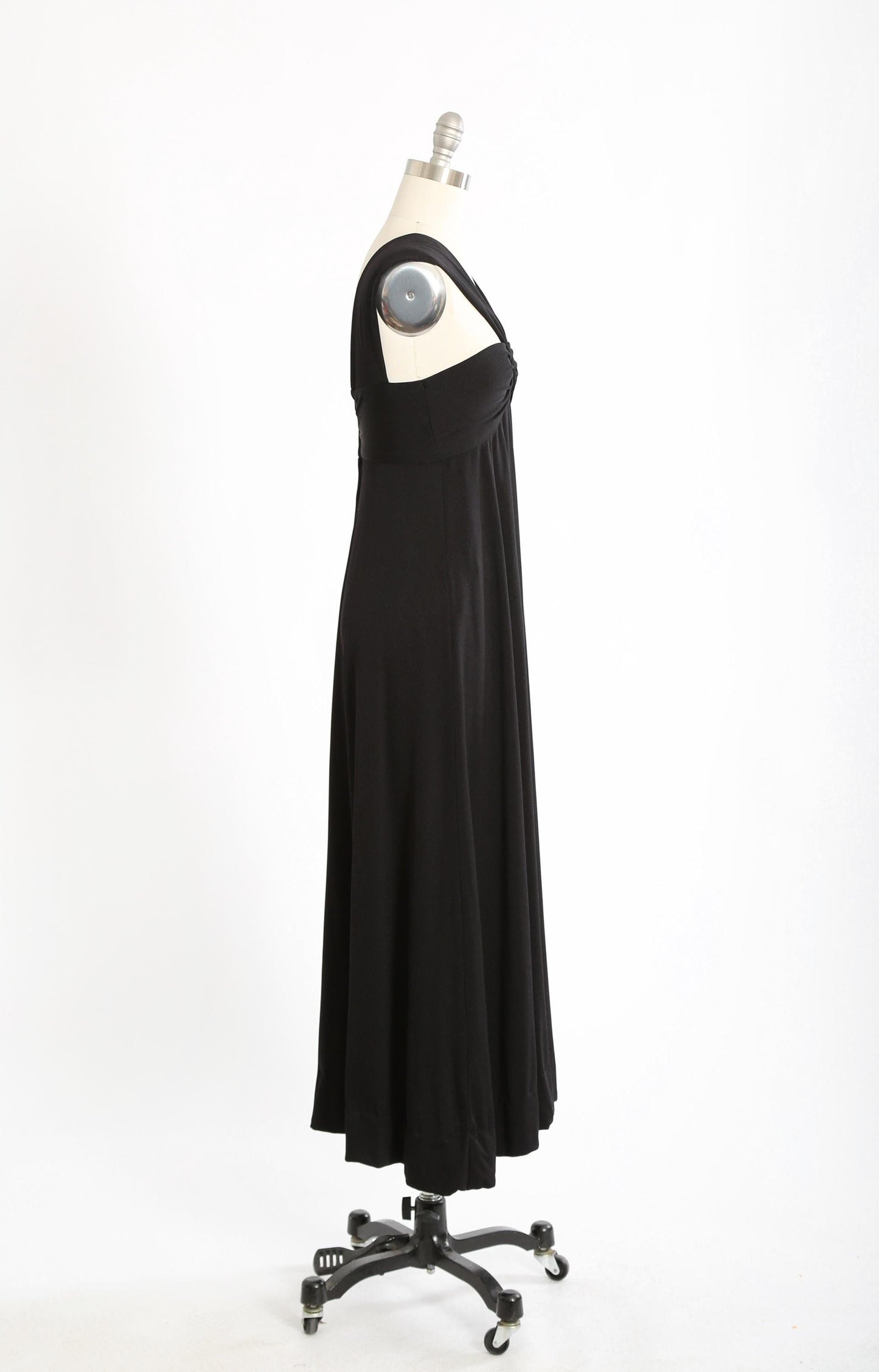 Vintage 70s Mardi Gras Saks Fifth Avenue black maxi dress