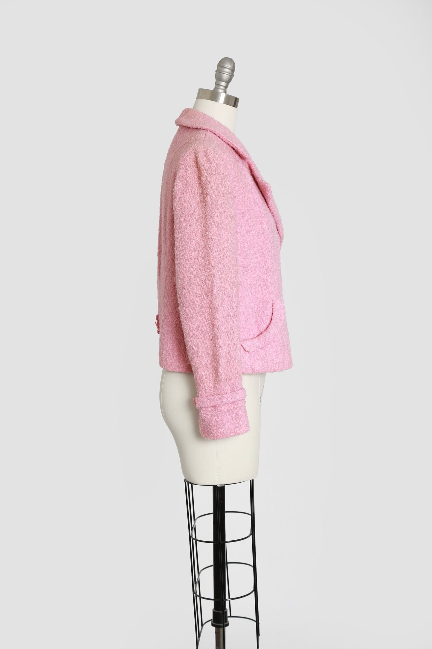 50s pink wool cropped jacket