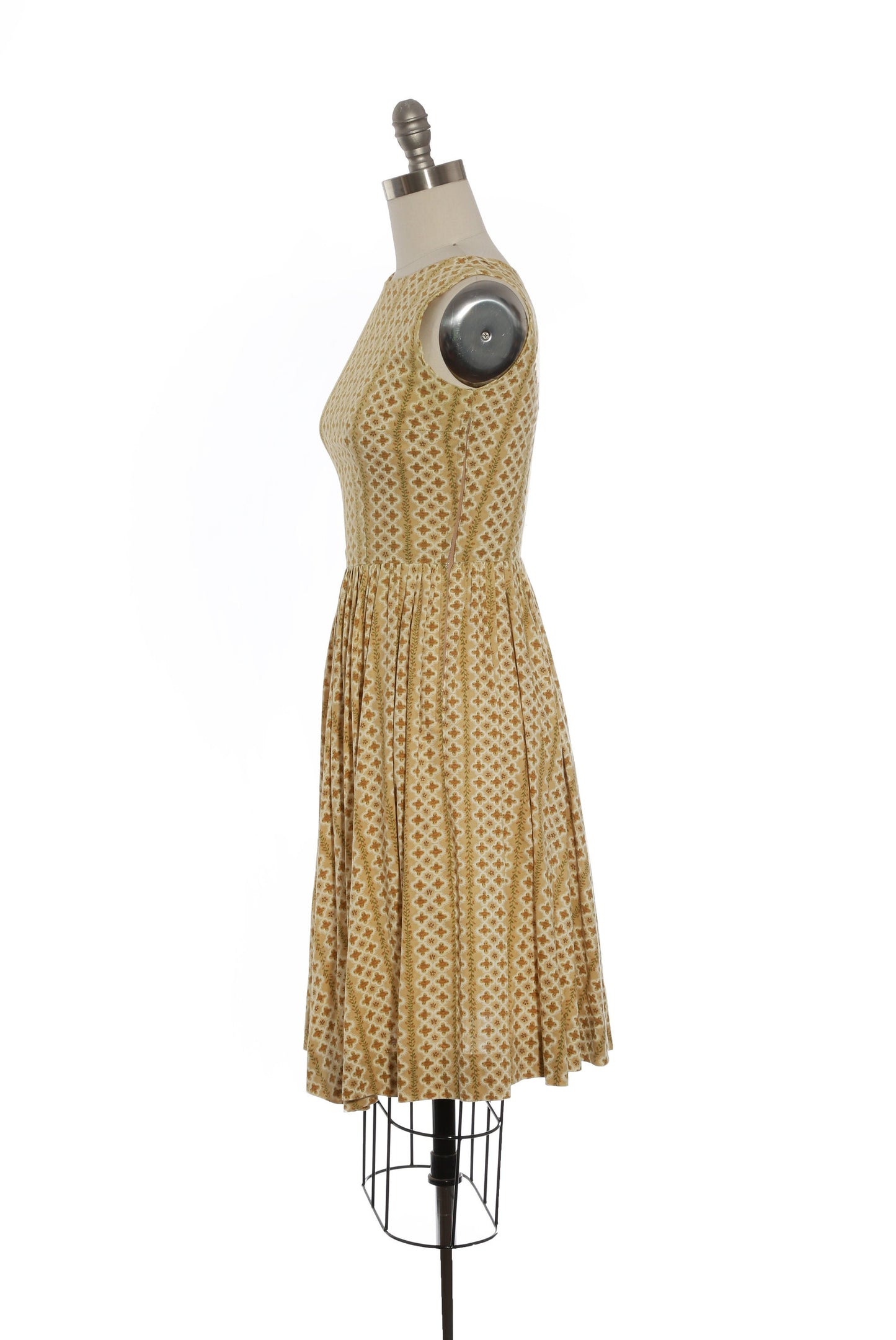 Vintage 50s cotton dress | Vintage 1950s yellow floral mini dress