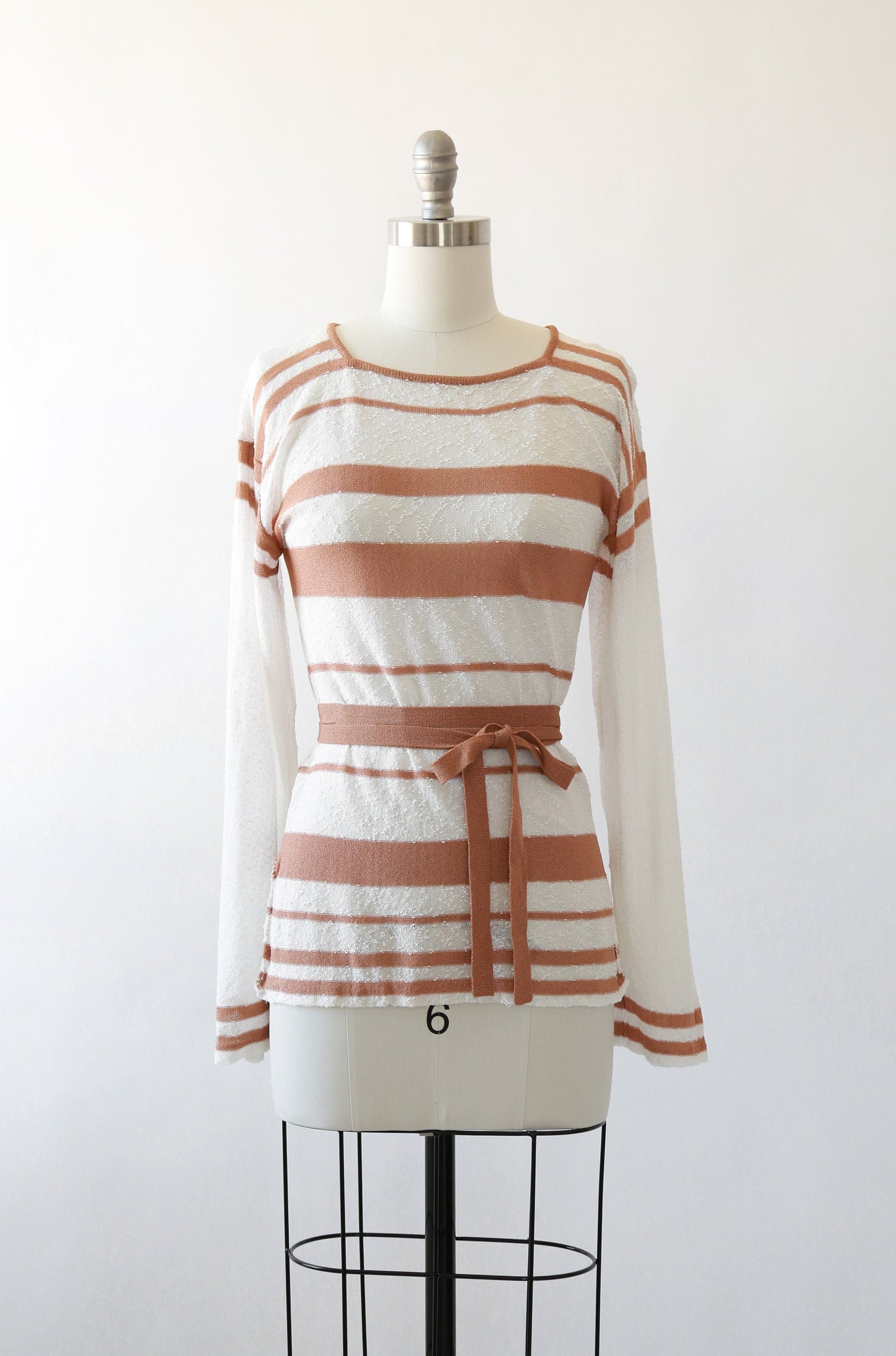 Solé Crochet sweater | Vintage 70s Saks Fifth Avenue striped knit top | crochet knit sweater