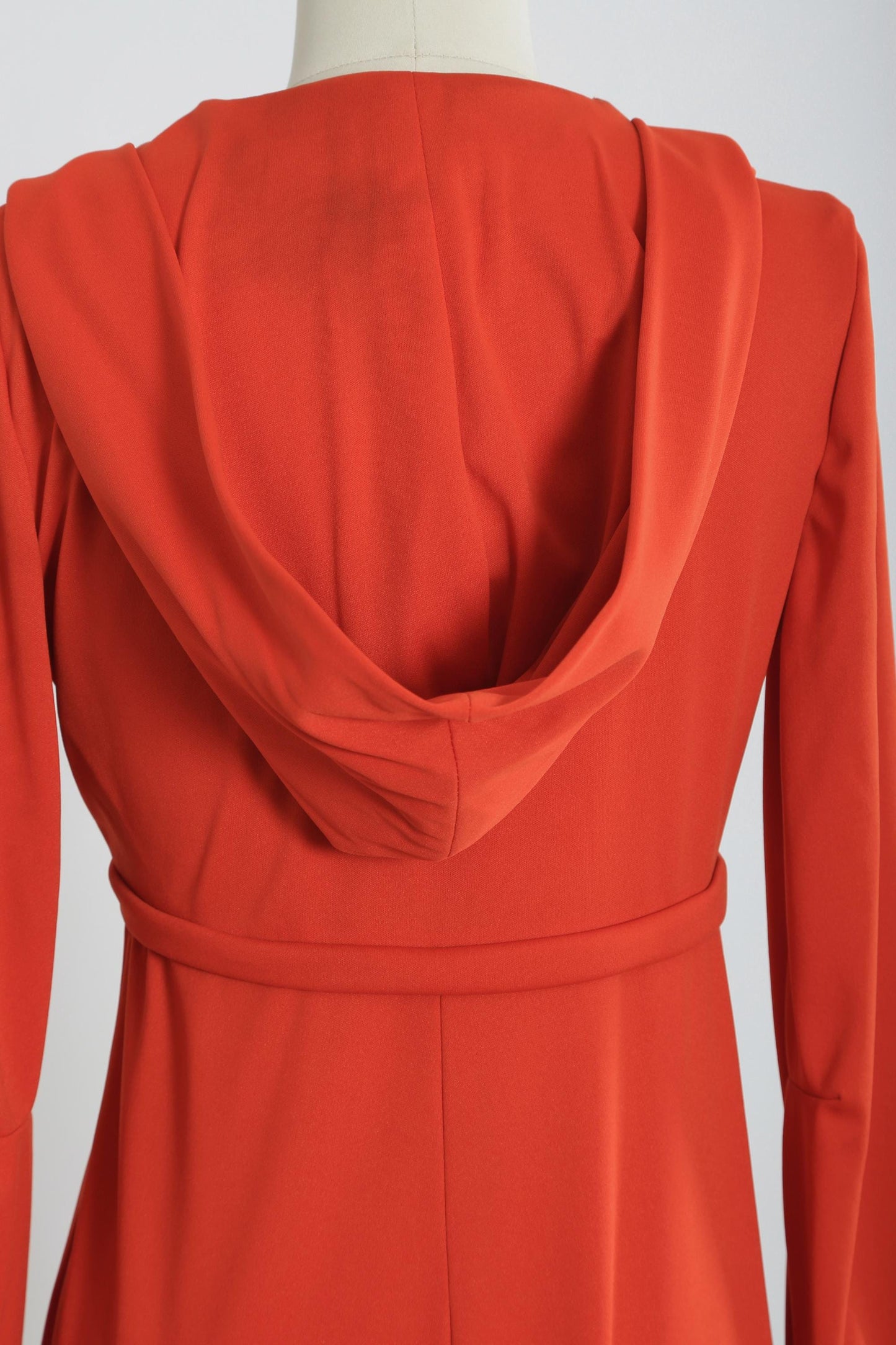 70s Orange hooded coat cape | Vintage 1970s deadstock hooded duster