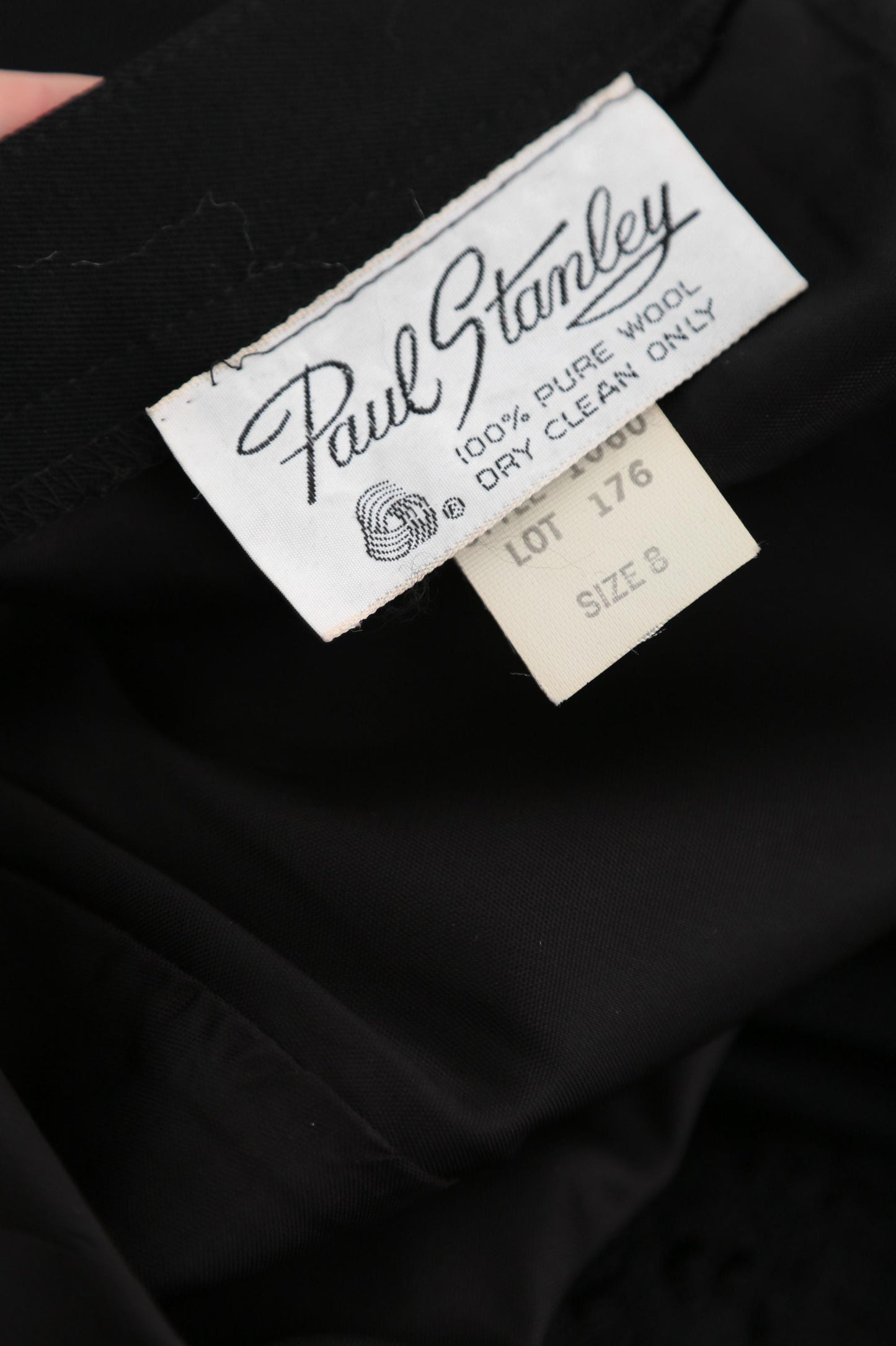 60s black worsted wool Paul Stanley pencil skirt