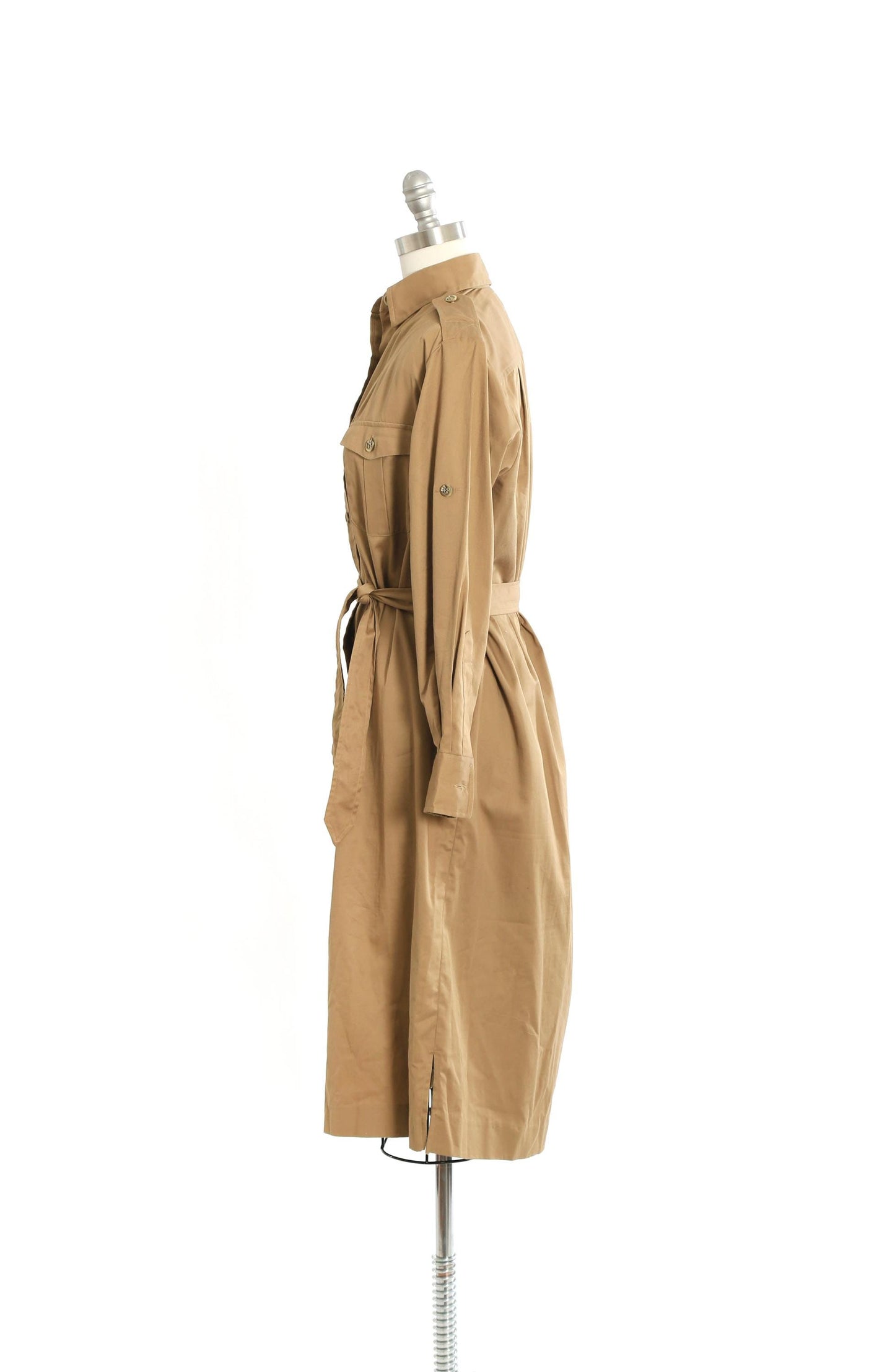 70s Cable Car Robert Kirk khaki cotton shirt dress