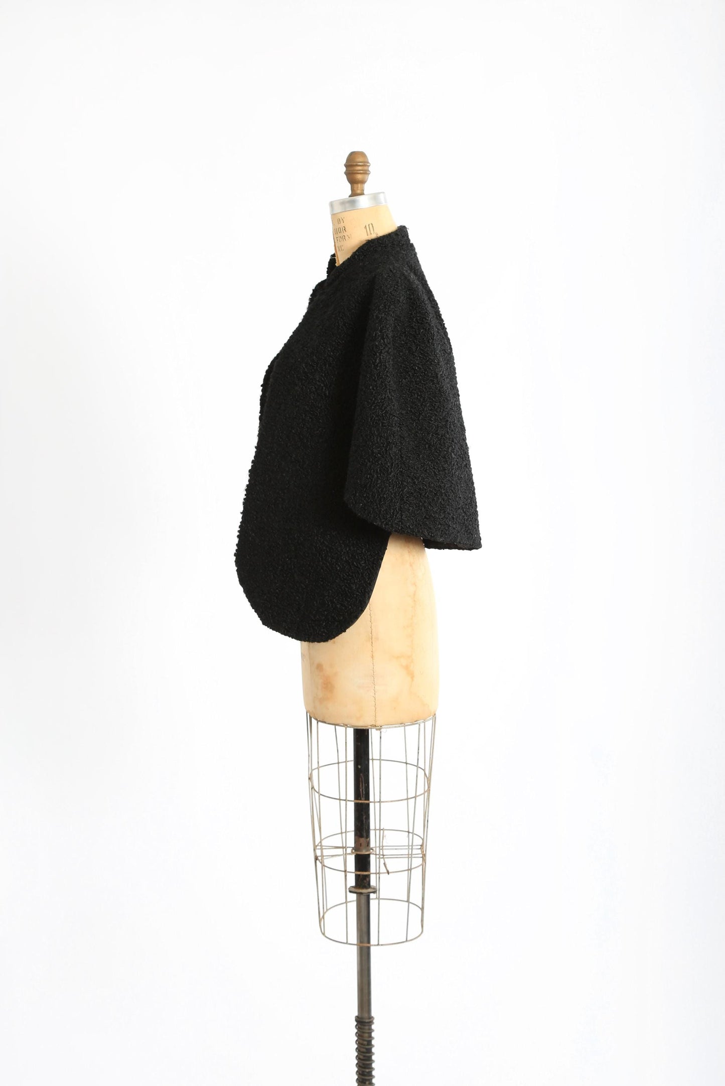 Vintage 50s faux Persian Lamb Fur Stole Bolero Cape shawl stroller