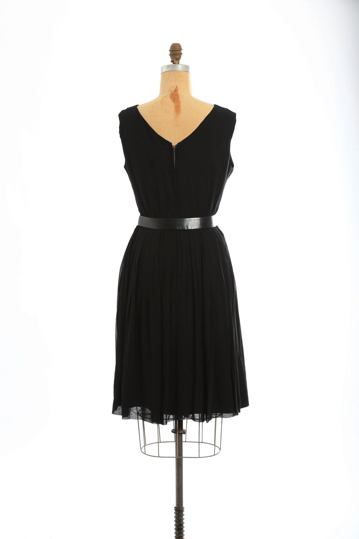 Vintage 50s black silk chiffon dress