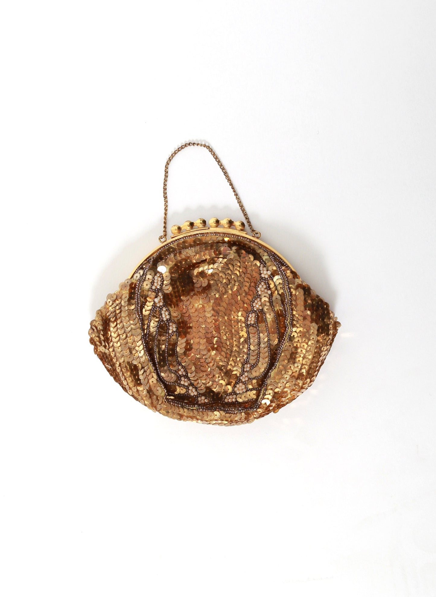 40s gold sequin seed pearl purse