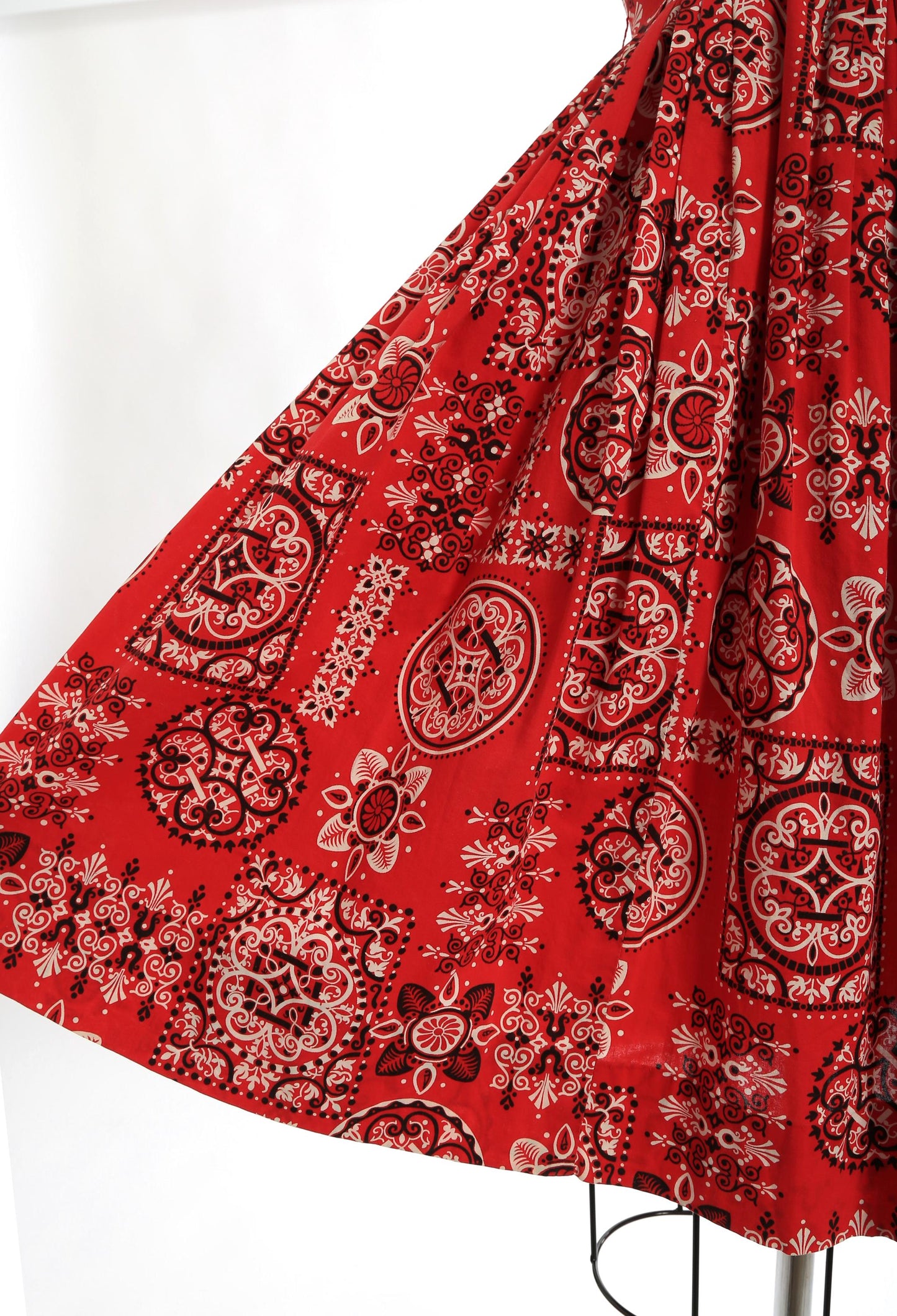 50s bandana dress | Vintage 1950s red bandana cotton dress