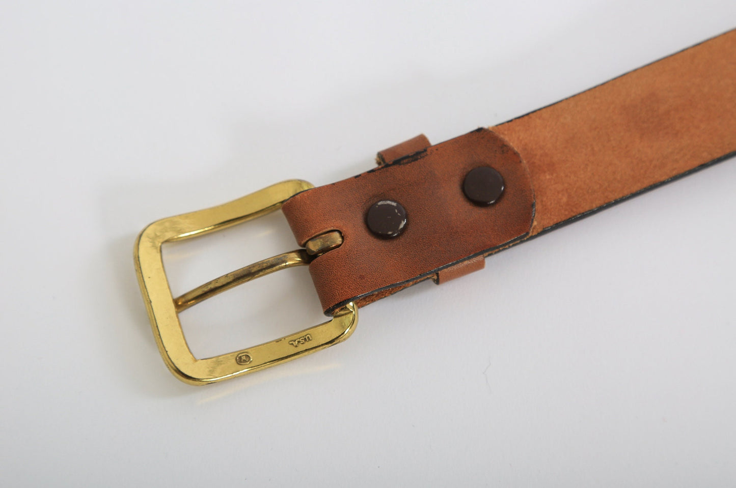 Vintage Chambers Disney western tooled brown leather kids belt