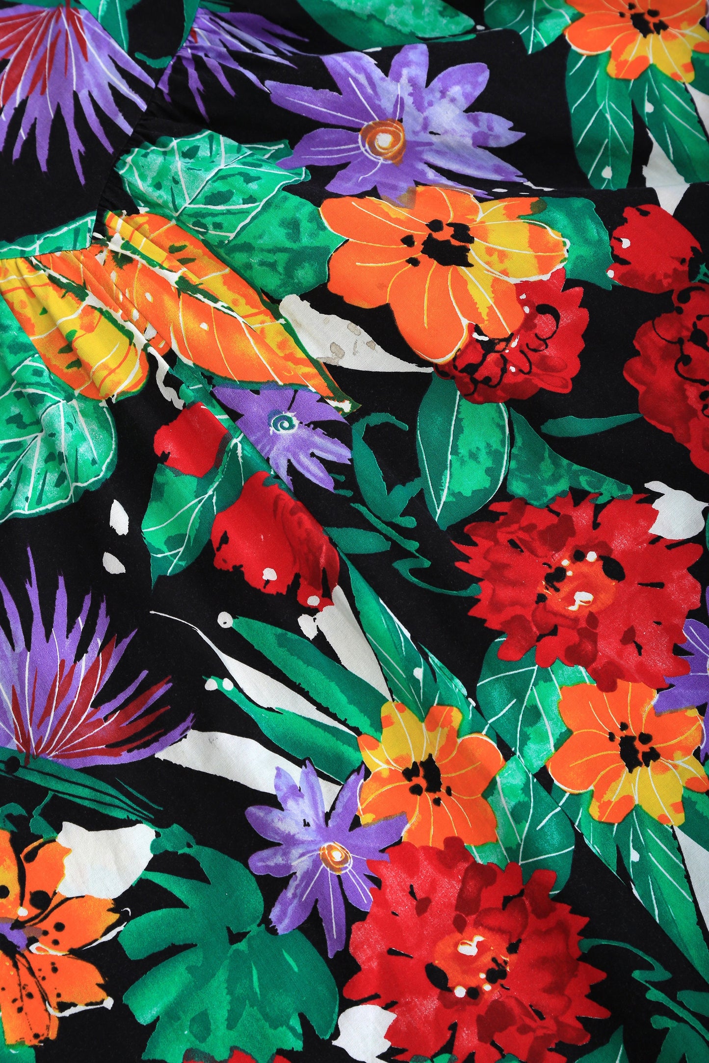 80s floral cotton midi dress