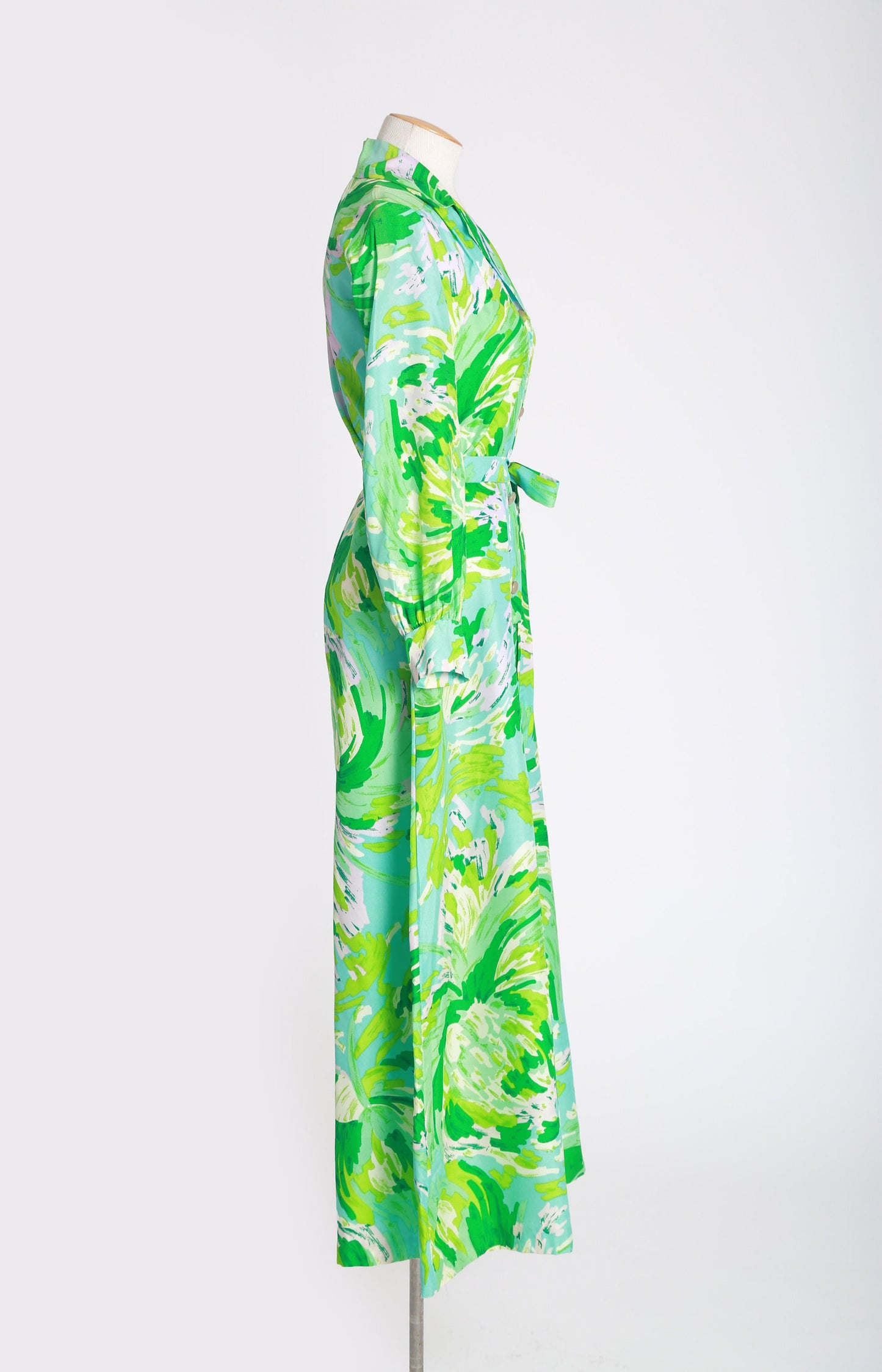 Kamore abstract jumpsuit | Vintage 60s green Jumpsuit | 1960s huge Palazzo jumpsuit
