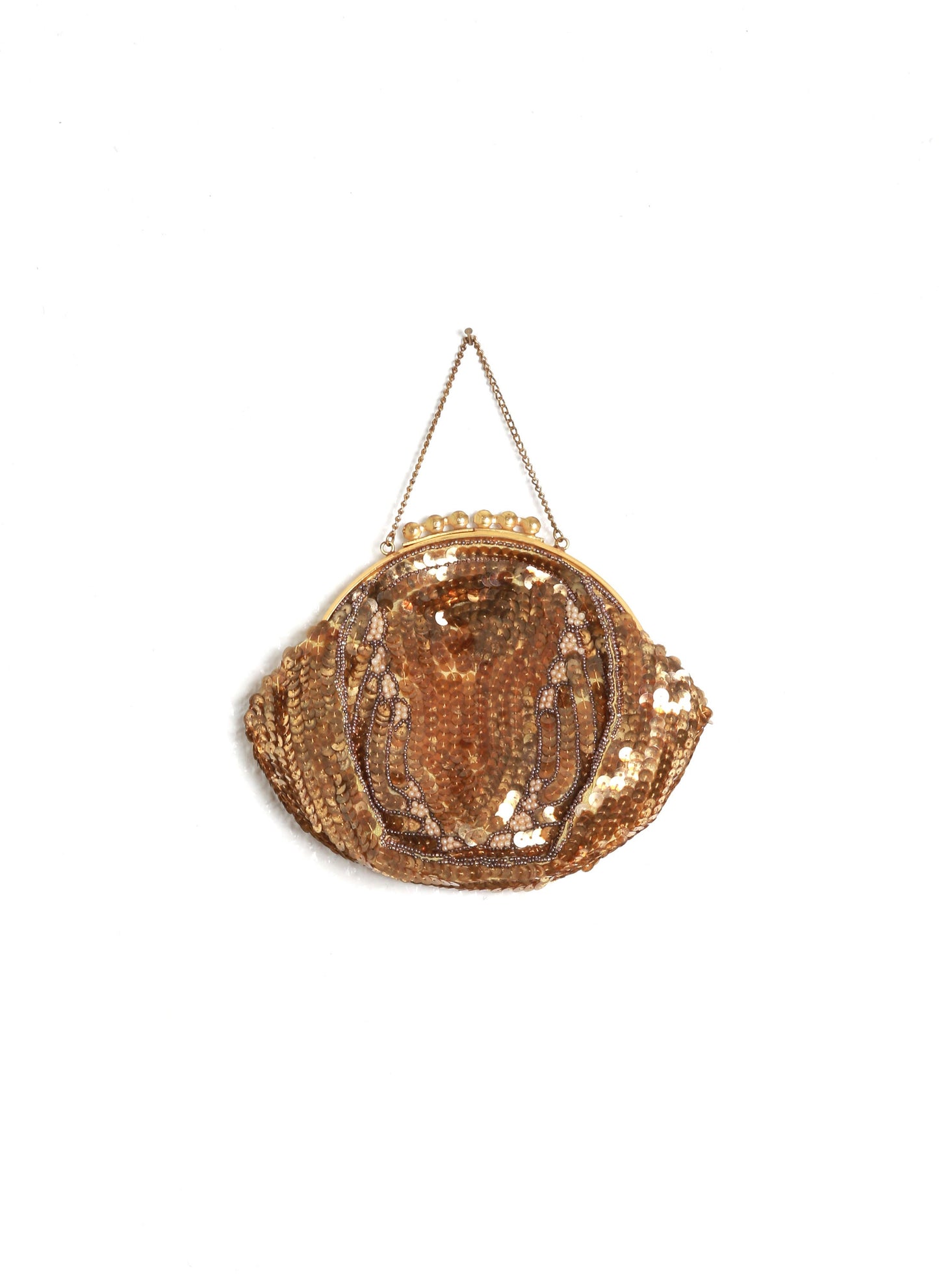 40s gold sequin seed pearl purse