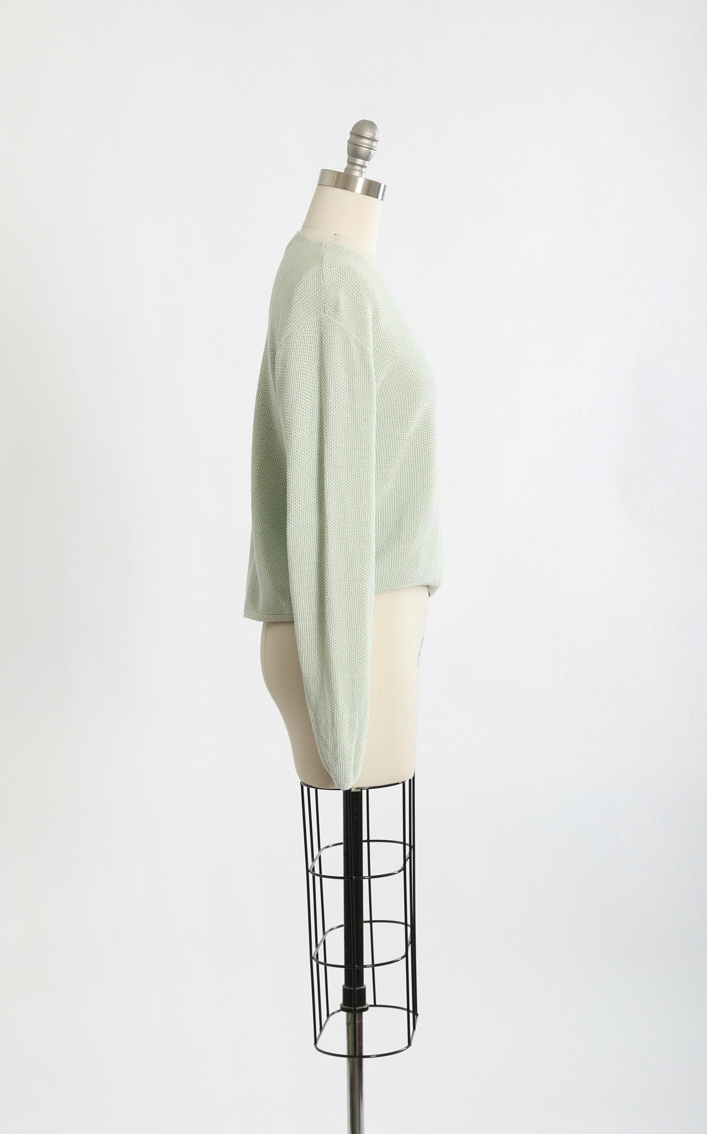 90s green woven knit cotton rayon sweater