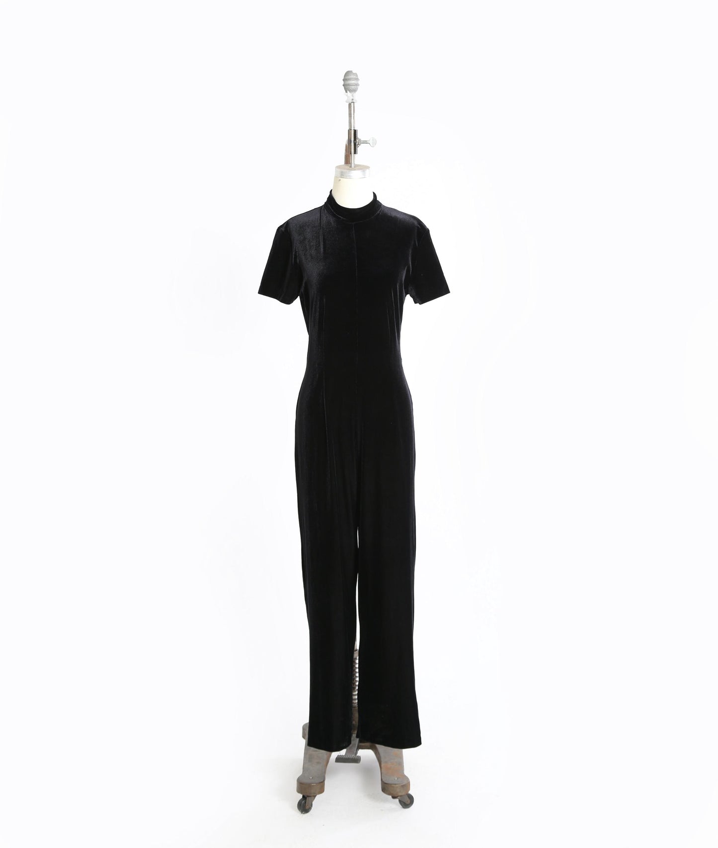 Y2K black velvet jumpsuit