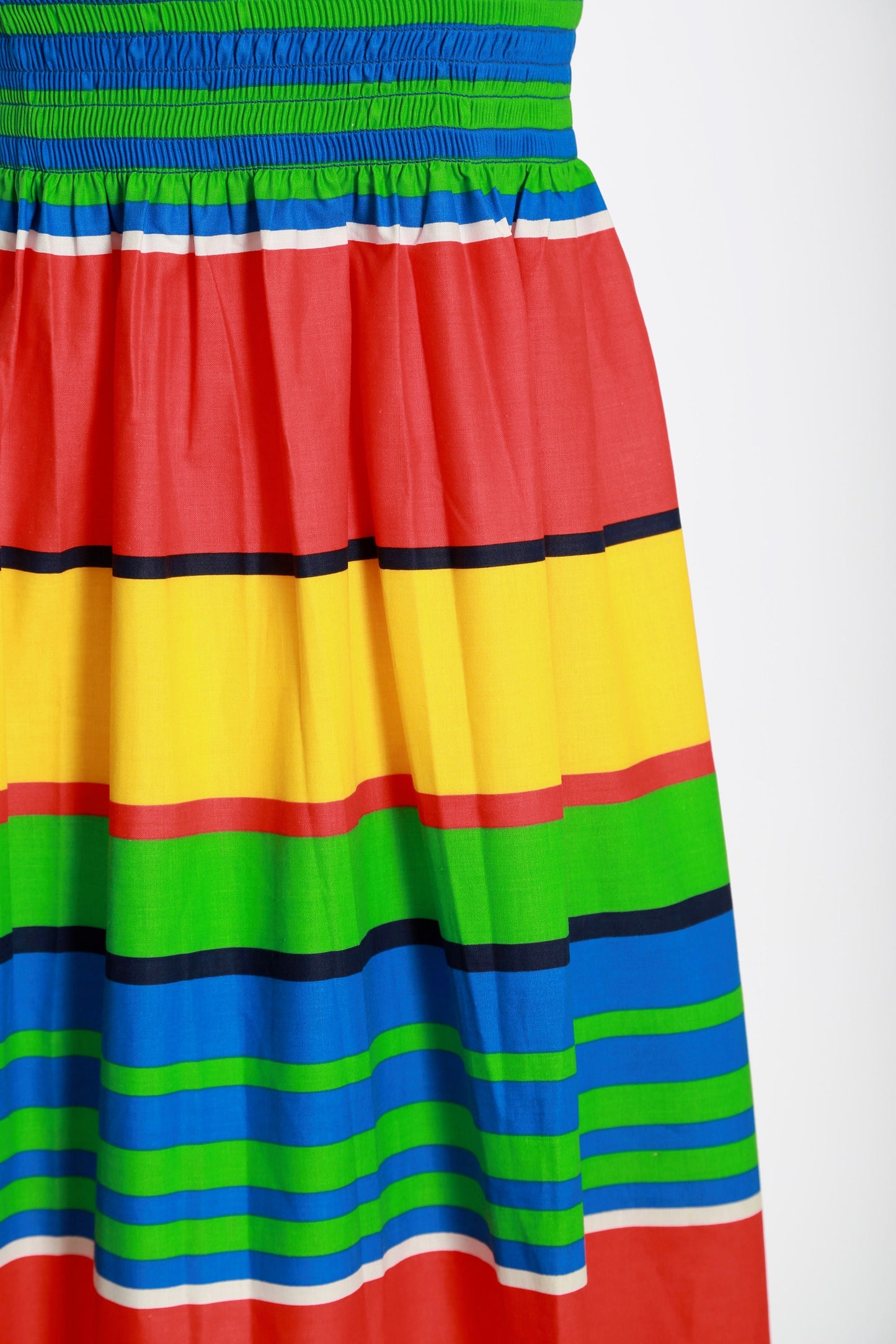 Vintage 80s rainbow striped cotton dress