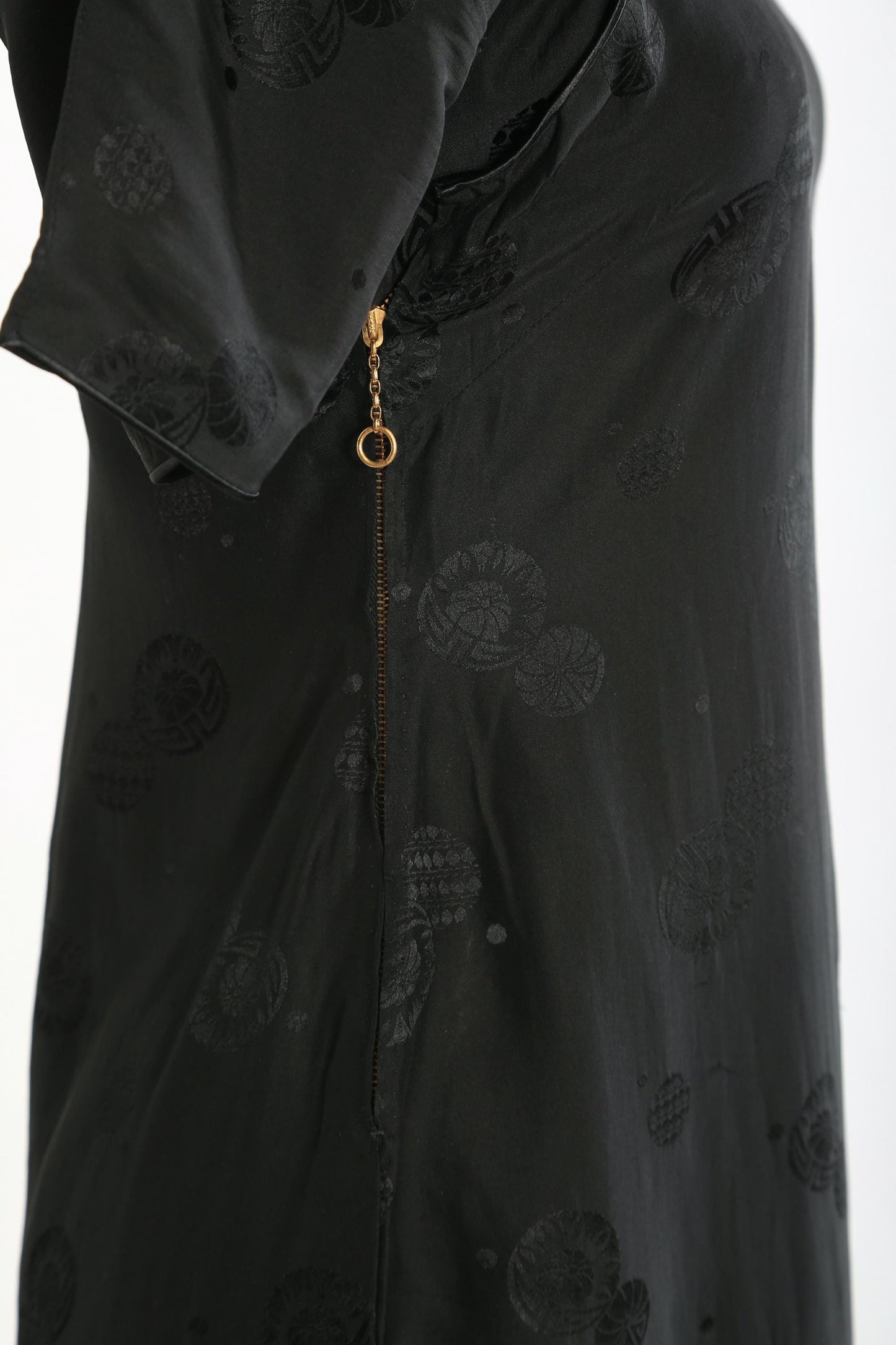 40s qipao silk dress | Vintage 1940s black silk Brocade Cheongsam dress
