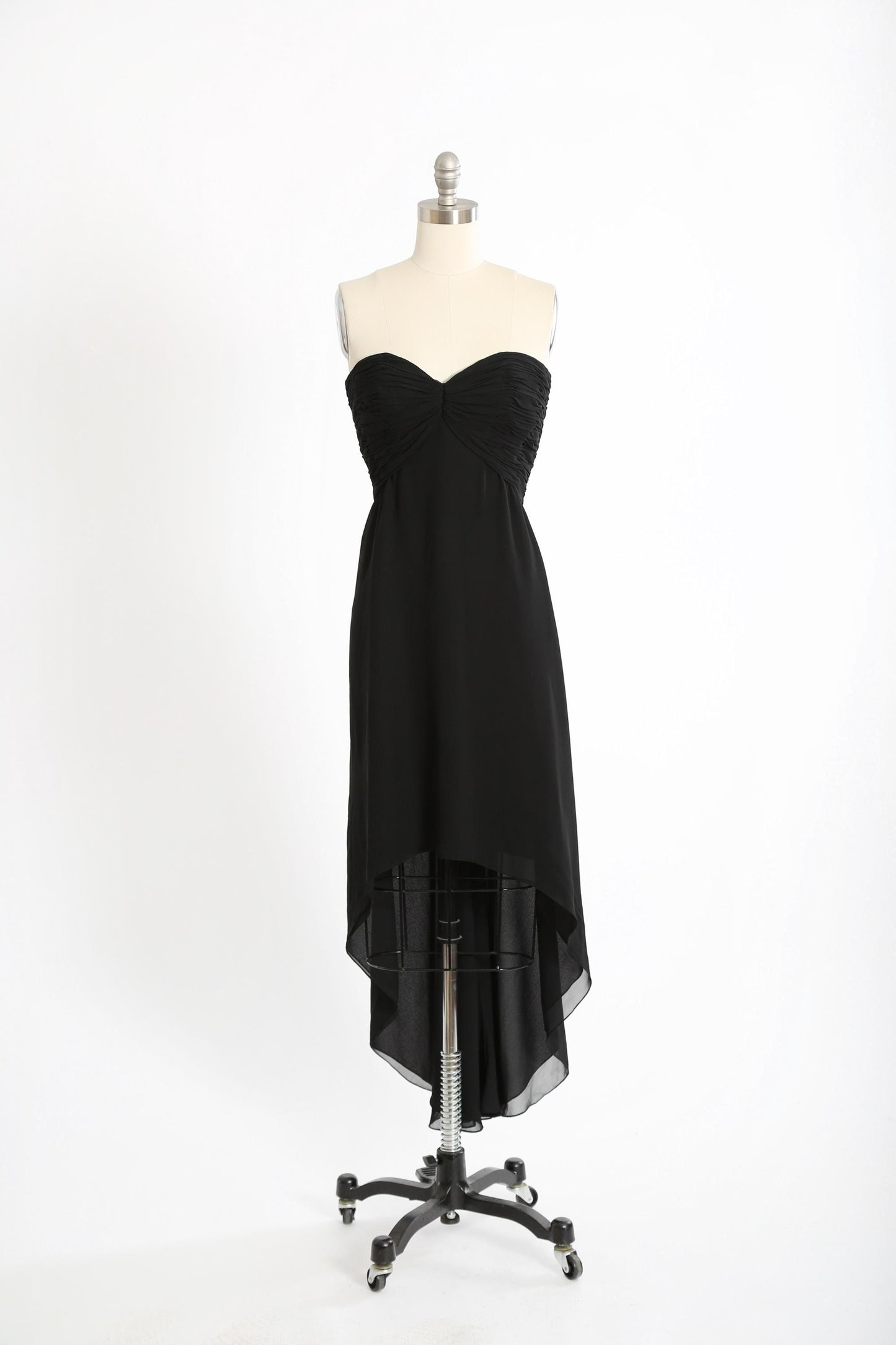 Oscar de la Renta silk dress | Vintage 90s Oscar de la Renta black silk high low cocktail dress