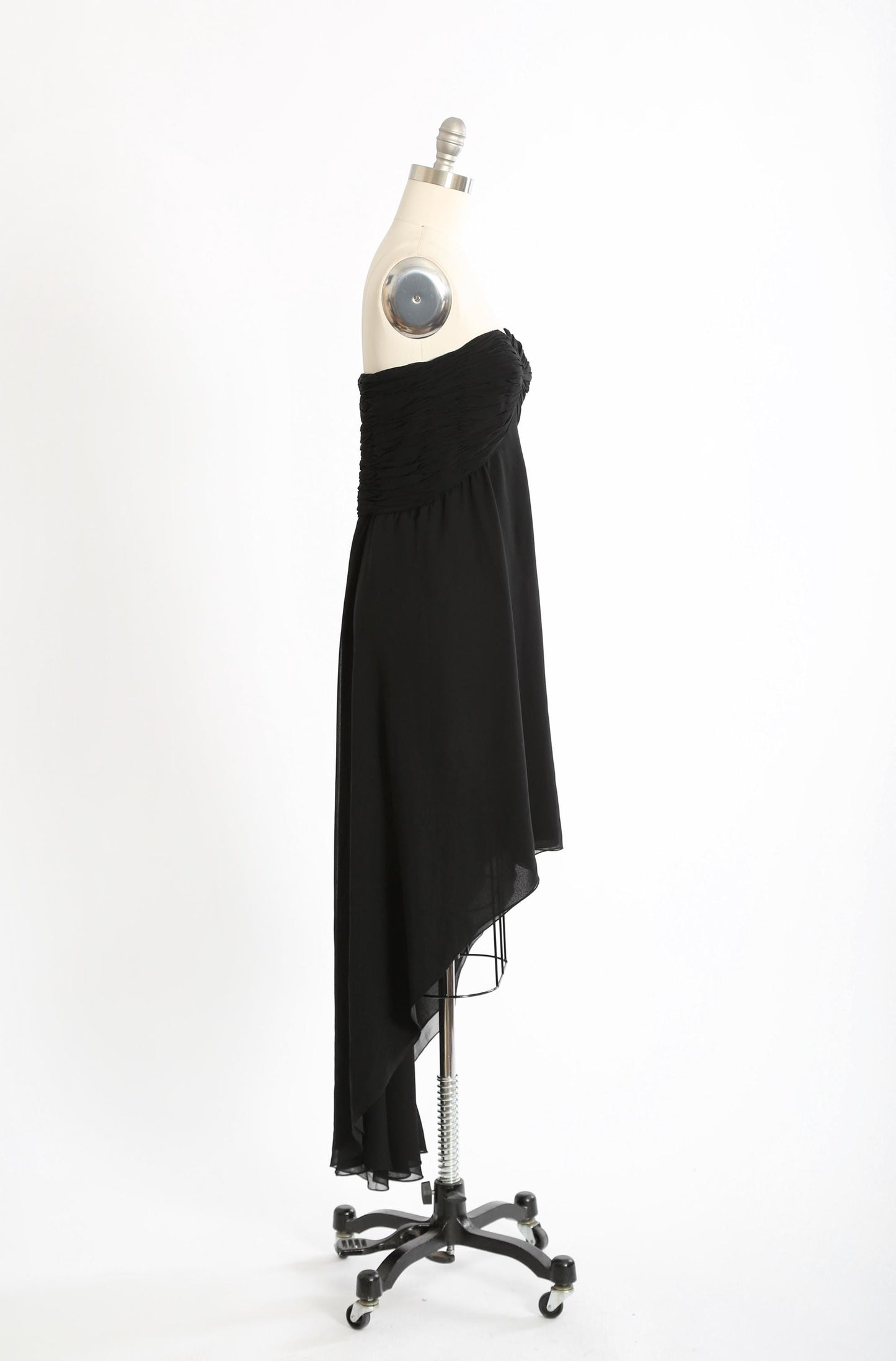 Oscar de la Renta silk dress | Vintage 90s Oscar de la Renta black silk high low cocktail dress