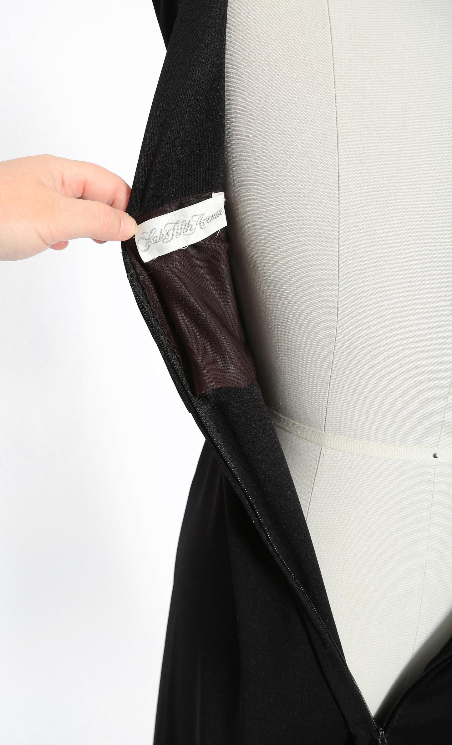 Vintage 70s Mardi Gras Saks Fifth Avenue black maxi dress