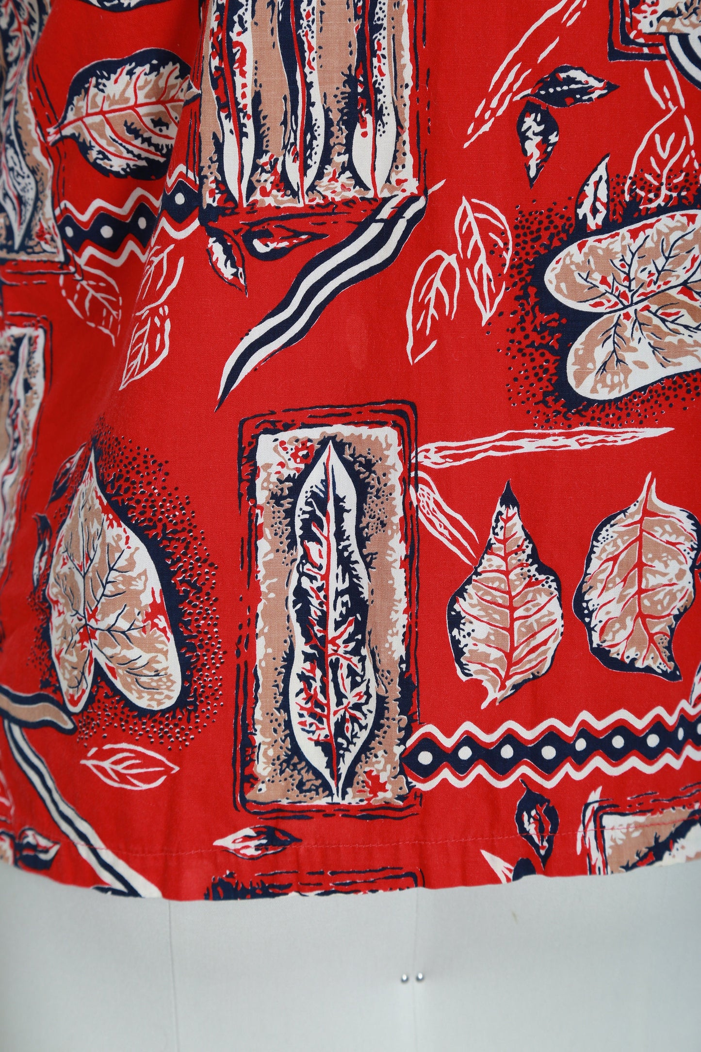 Paradise Isle top | Vintage 40s Hawaiian blouse | 1940s tropical floral cotton blouse