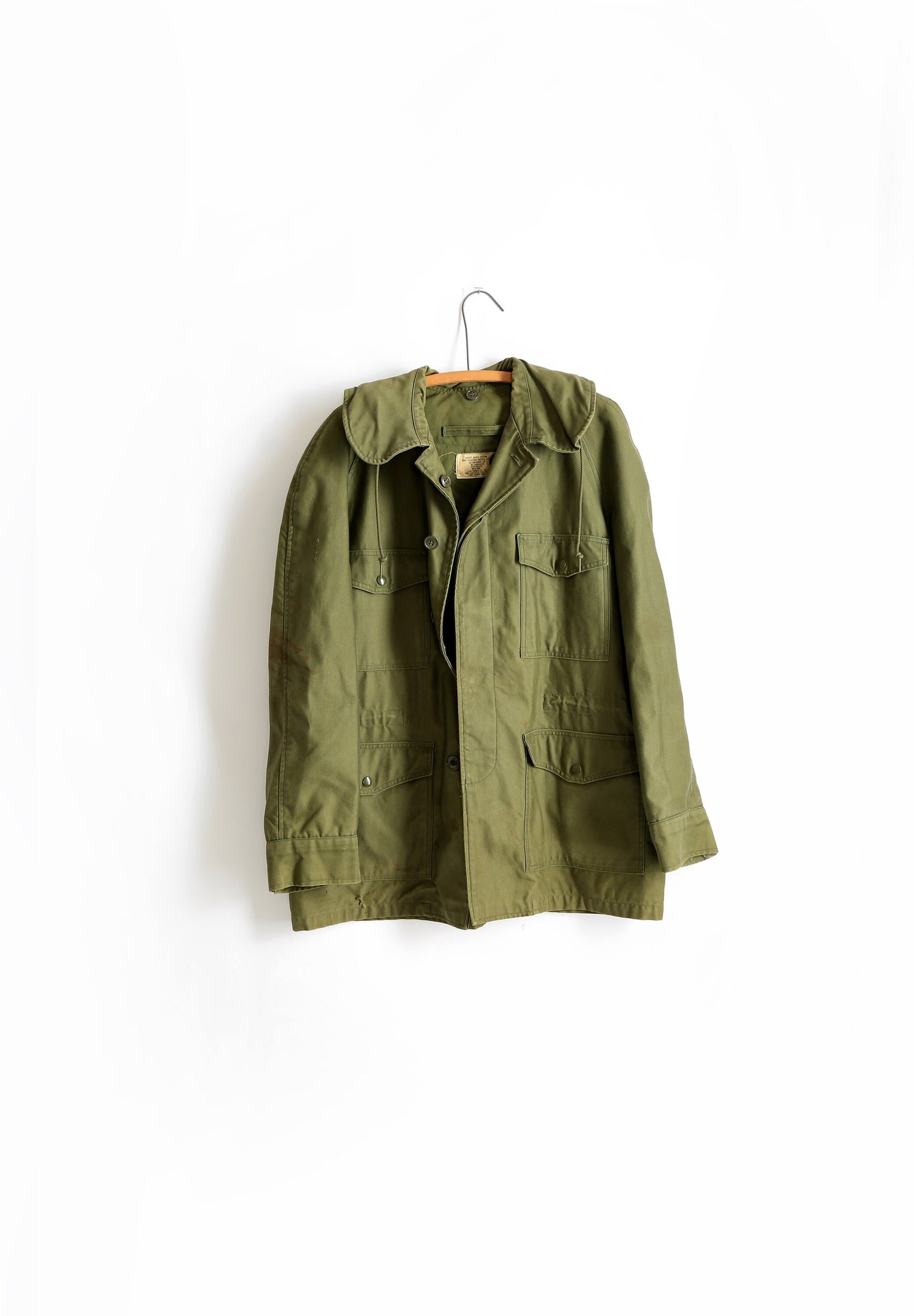 Vietnam Era M 65 Military issue US Army green hooded jacket | OG - 107 Jonny Ownbey Co 1962