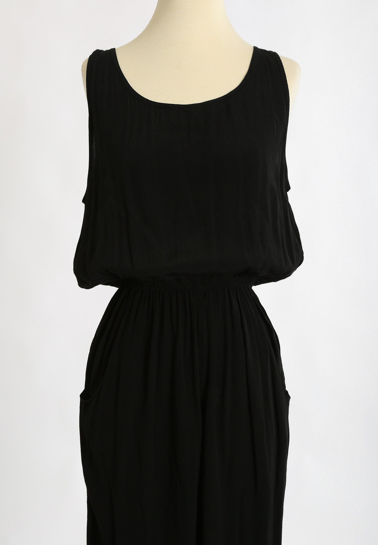 90s black cotton jumpsuit | 1990s Carol Anderson tank jumpsuit