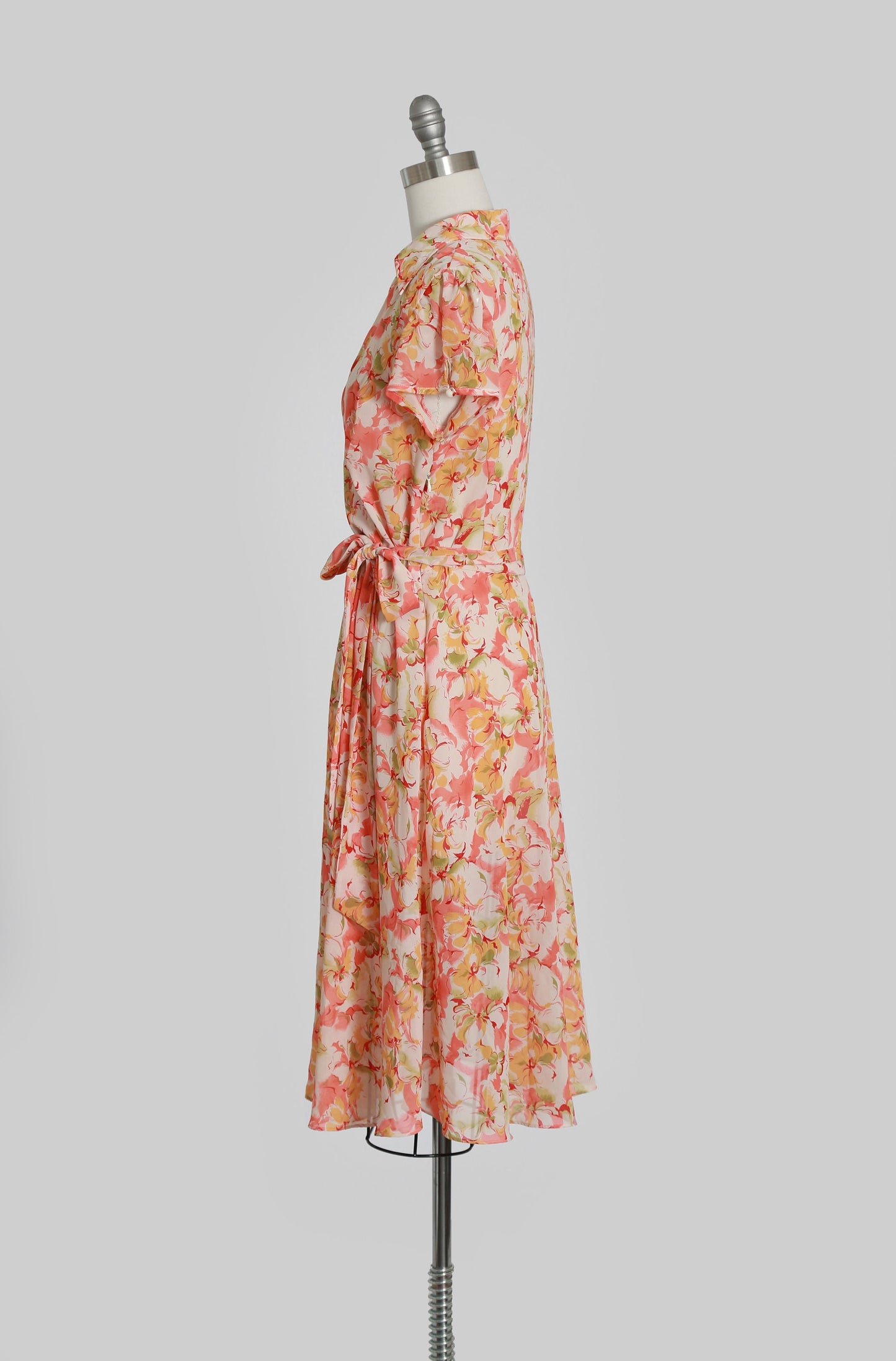 Vintage 90s floral wrap midi dress