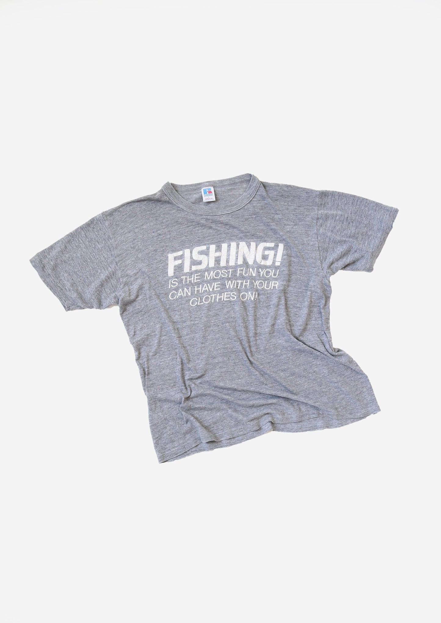 Vintage 70s paper thin Fishing T-Shirt | funny fishing shirt