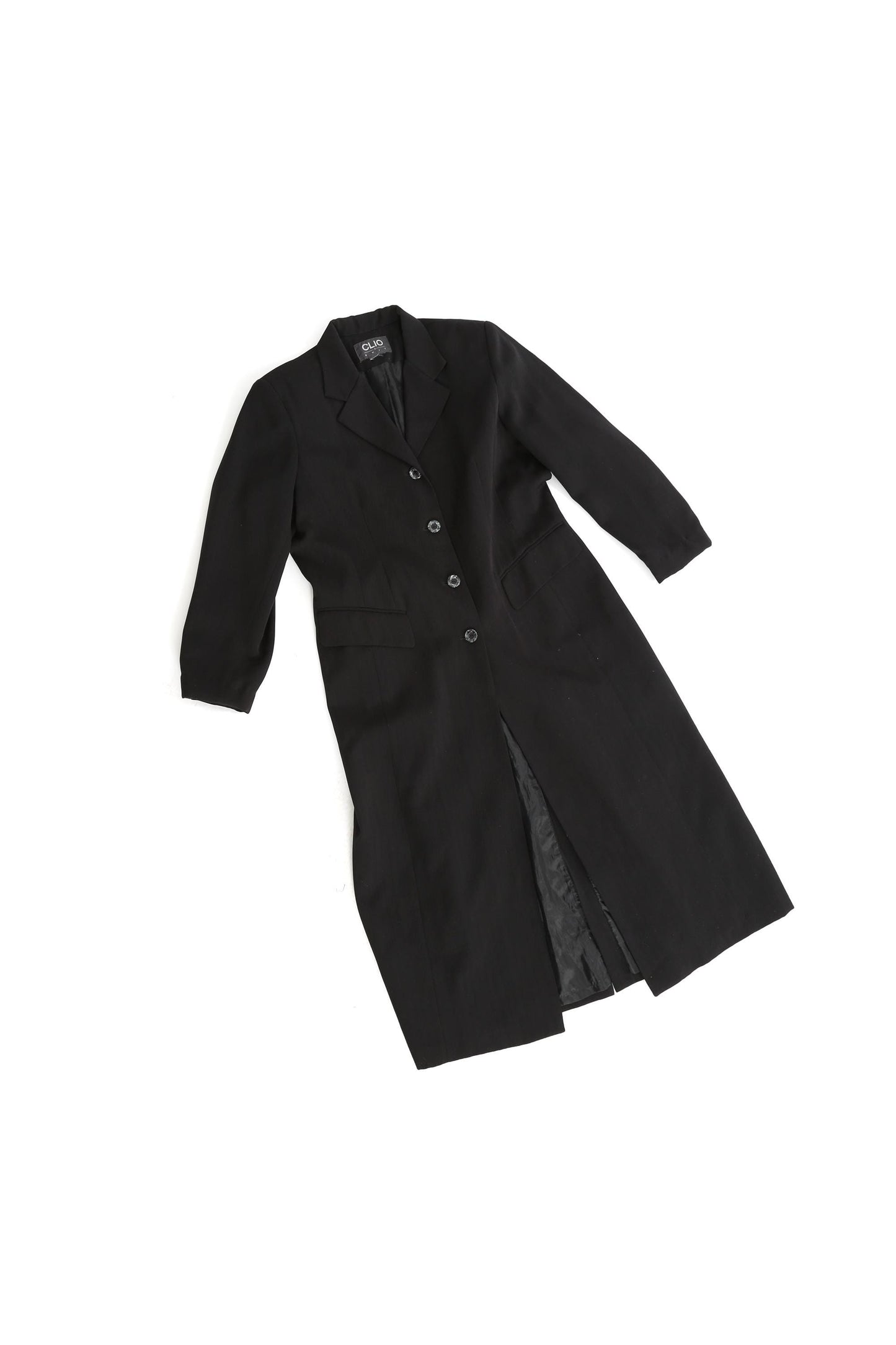 90s black wool coat