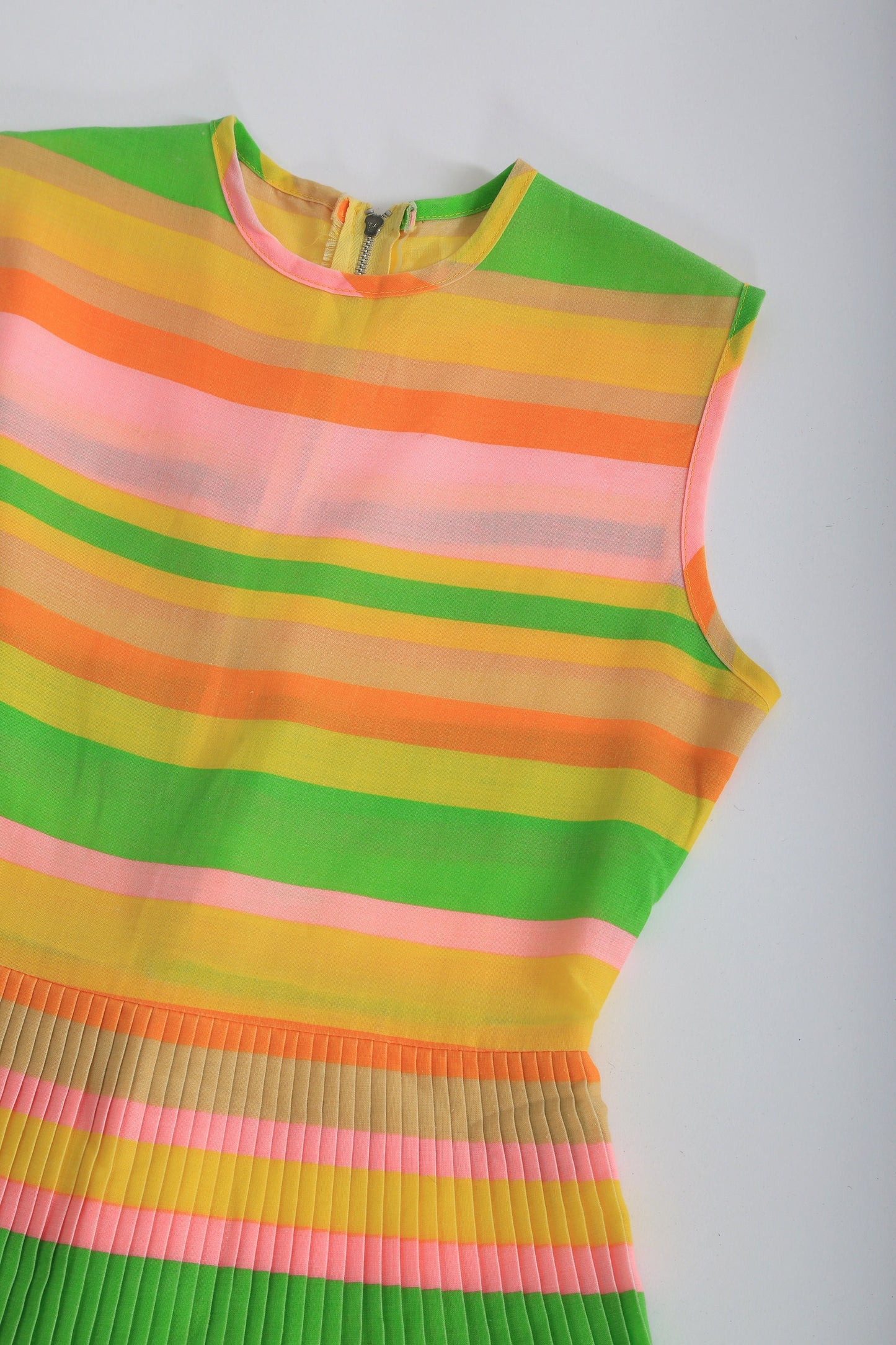 60s neon rainbow striped playsuit romper